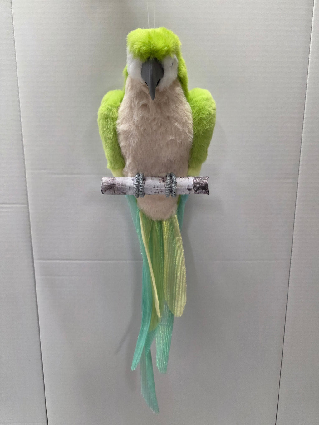 Fabric Parrot Hanger Green 45cm