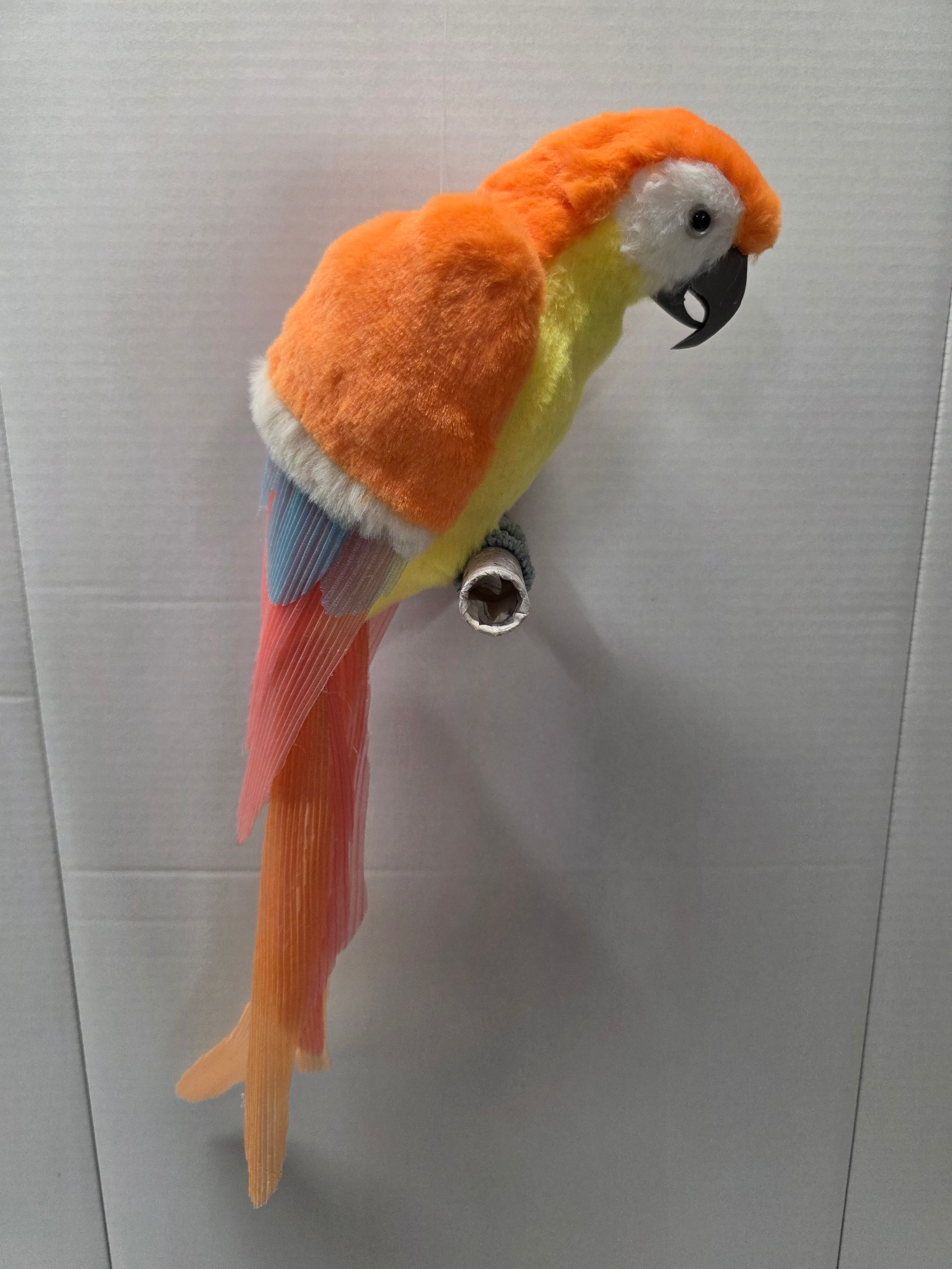 Fabric Parrot Hanger Orange 45cm