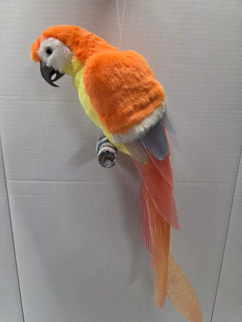 Fabric Parrot Hanger Orange 45cm