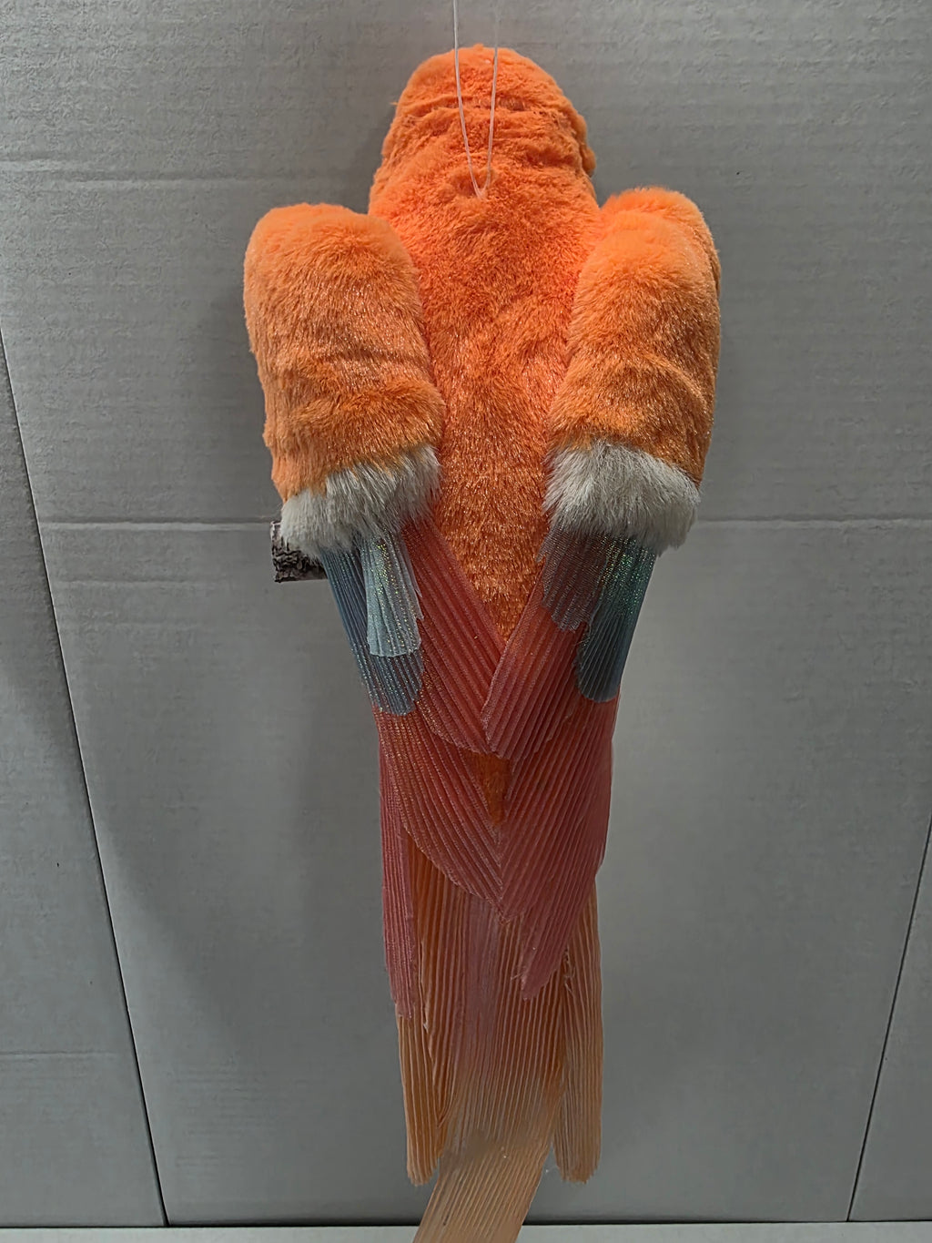 Fabric Parrot Hanger Orange 45cm
