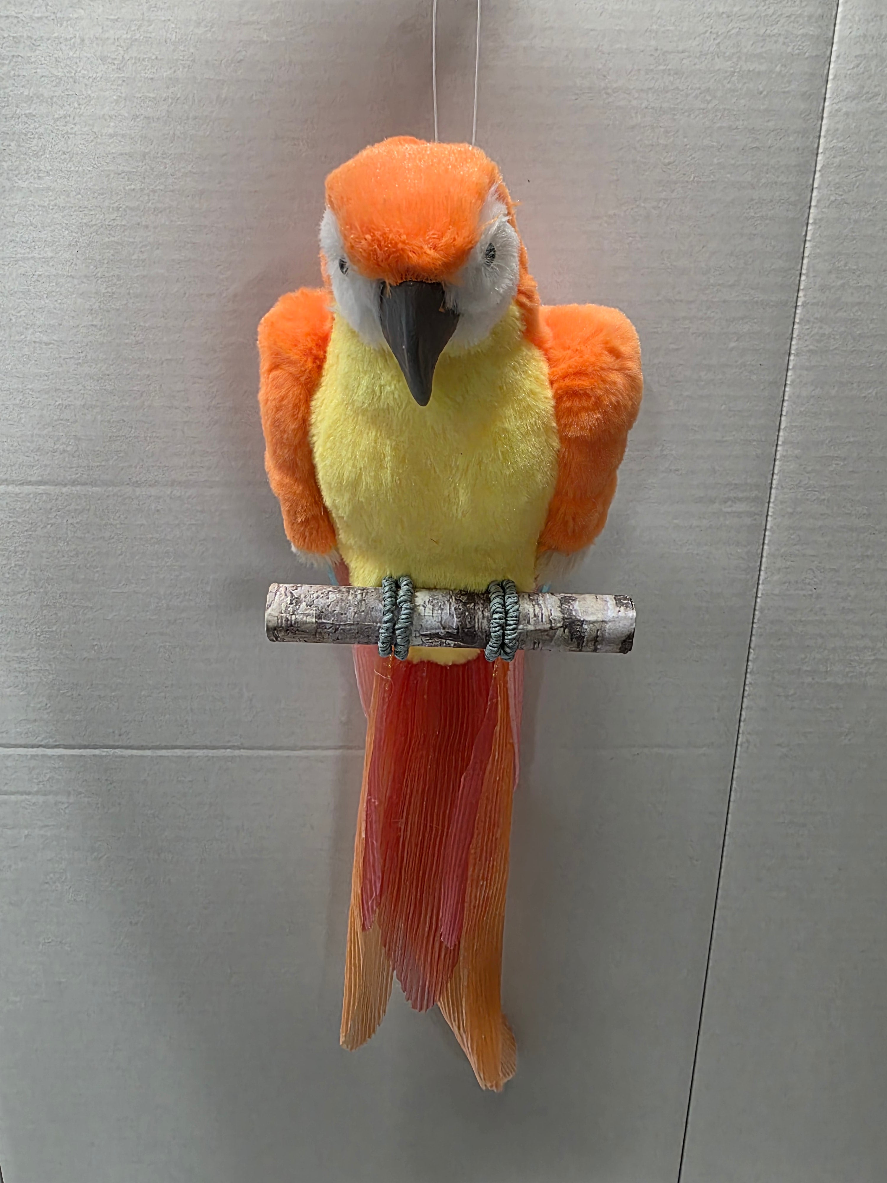 Fabric Parrot Hanger Orange 45cm