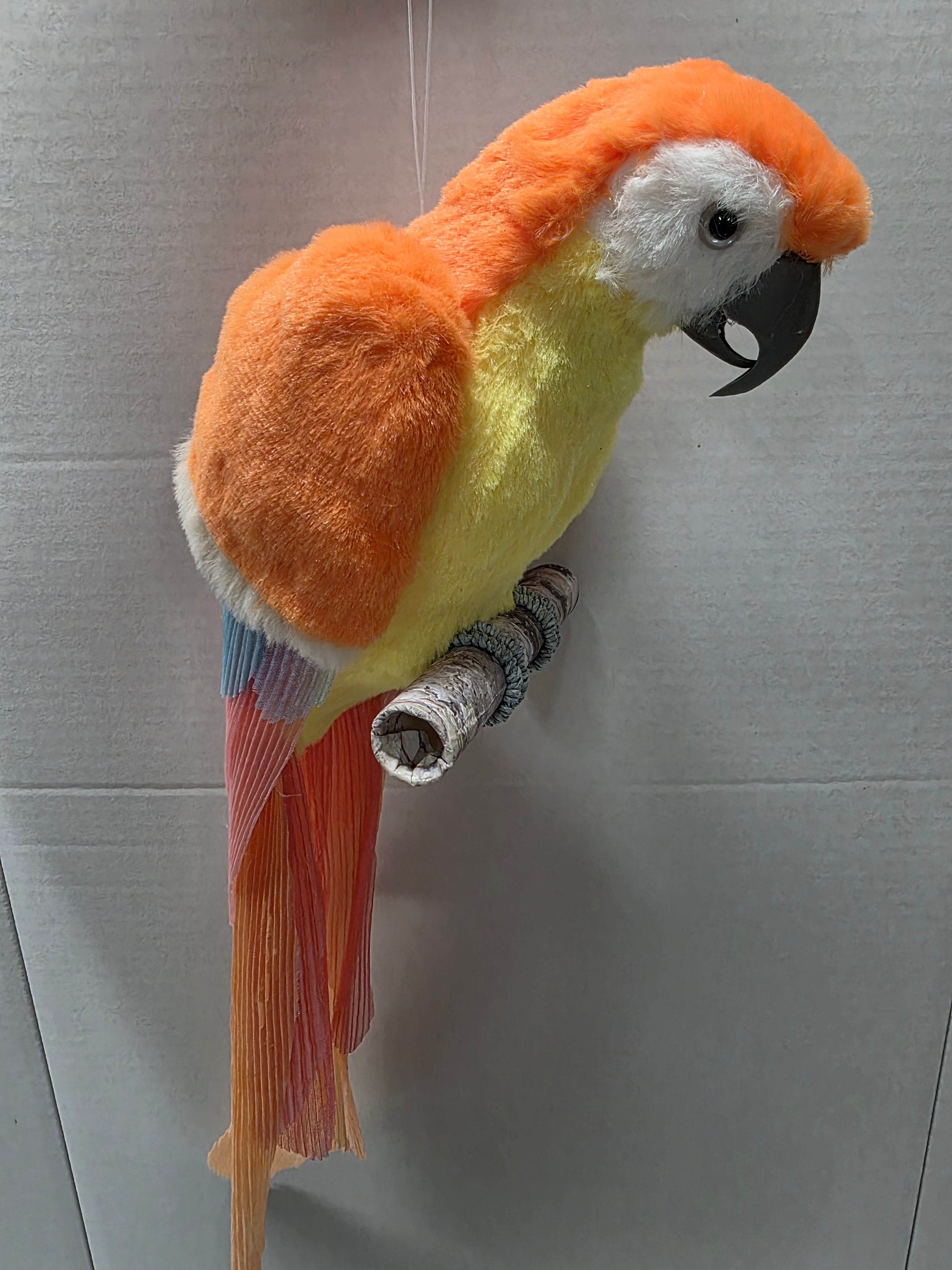 Fabric Parrot Hanger Orange 45cm