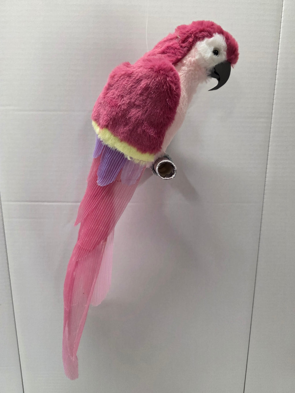 Fabric Parrot Hanger Pink 45cm