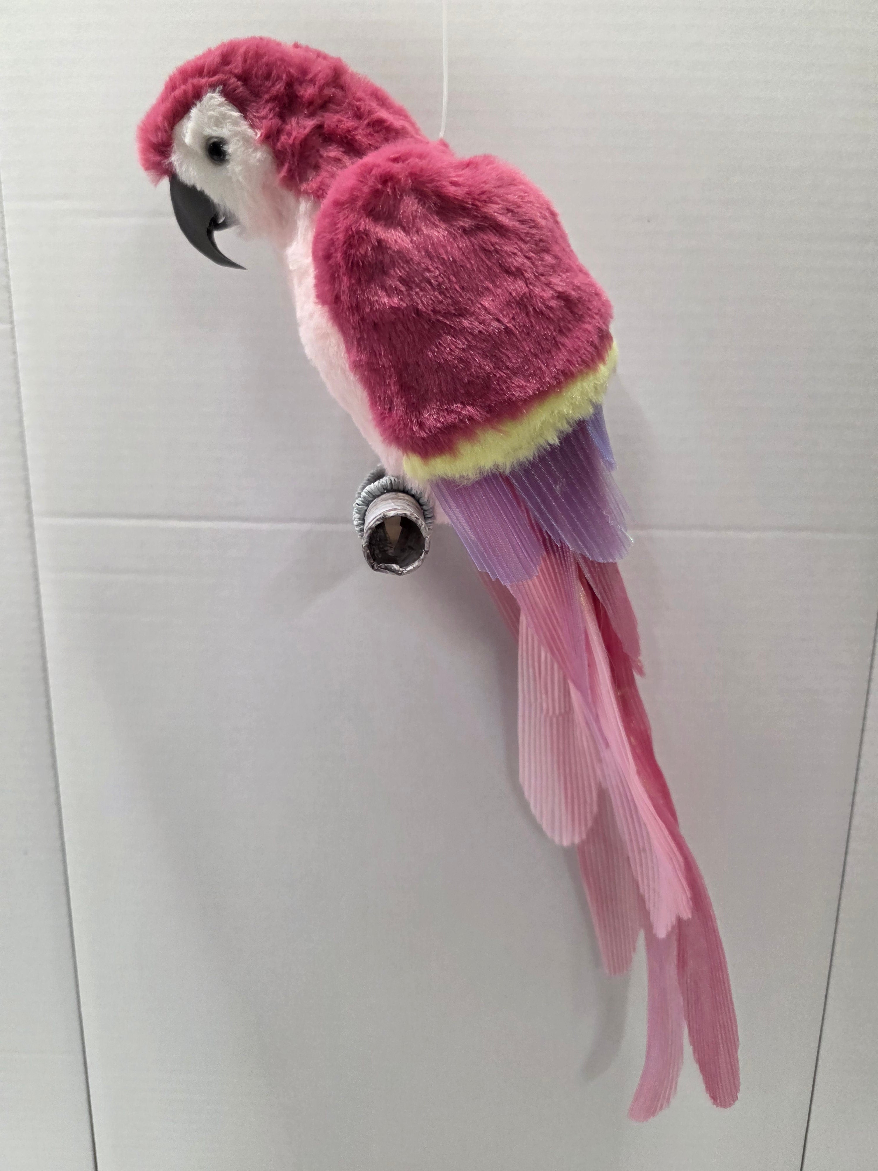 Fabric Parrot Hanger Pink 45cm