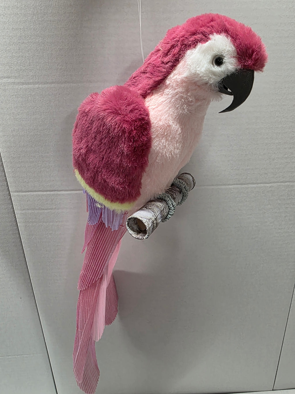 Fabric Parrot Hanger Pink 45cm