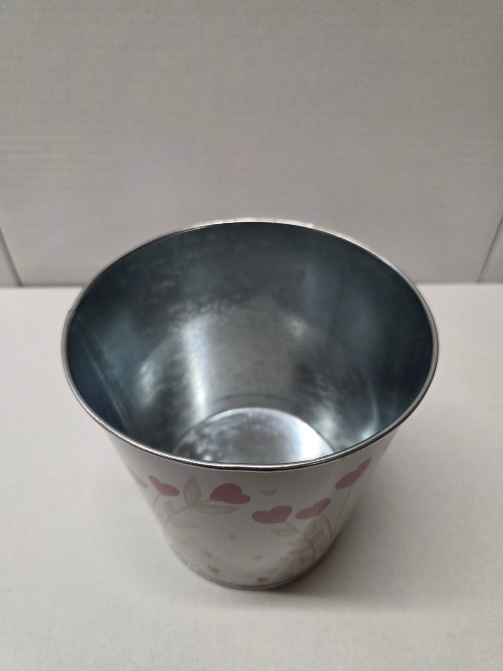 Metal Bucket Hearts Red 13cm (pack of 3)