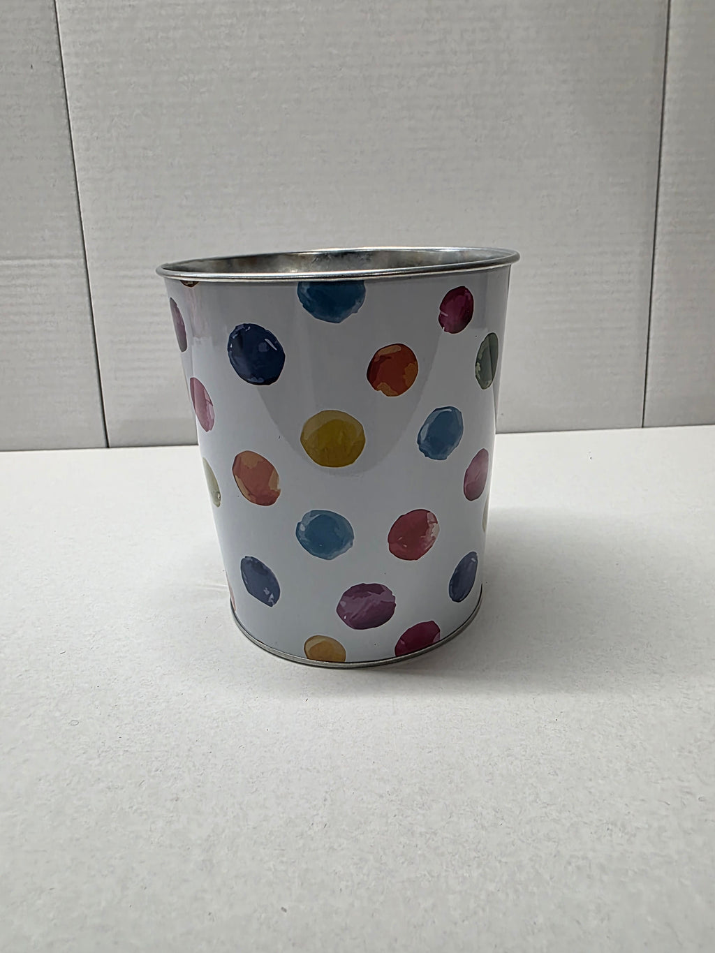 Metal Bucket Multi Dots 13cm (Pack of 3)
