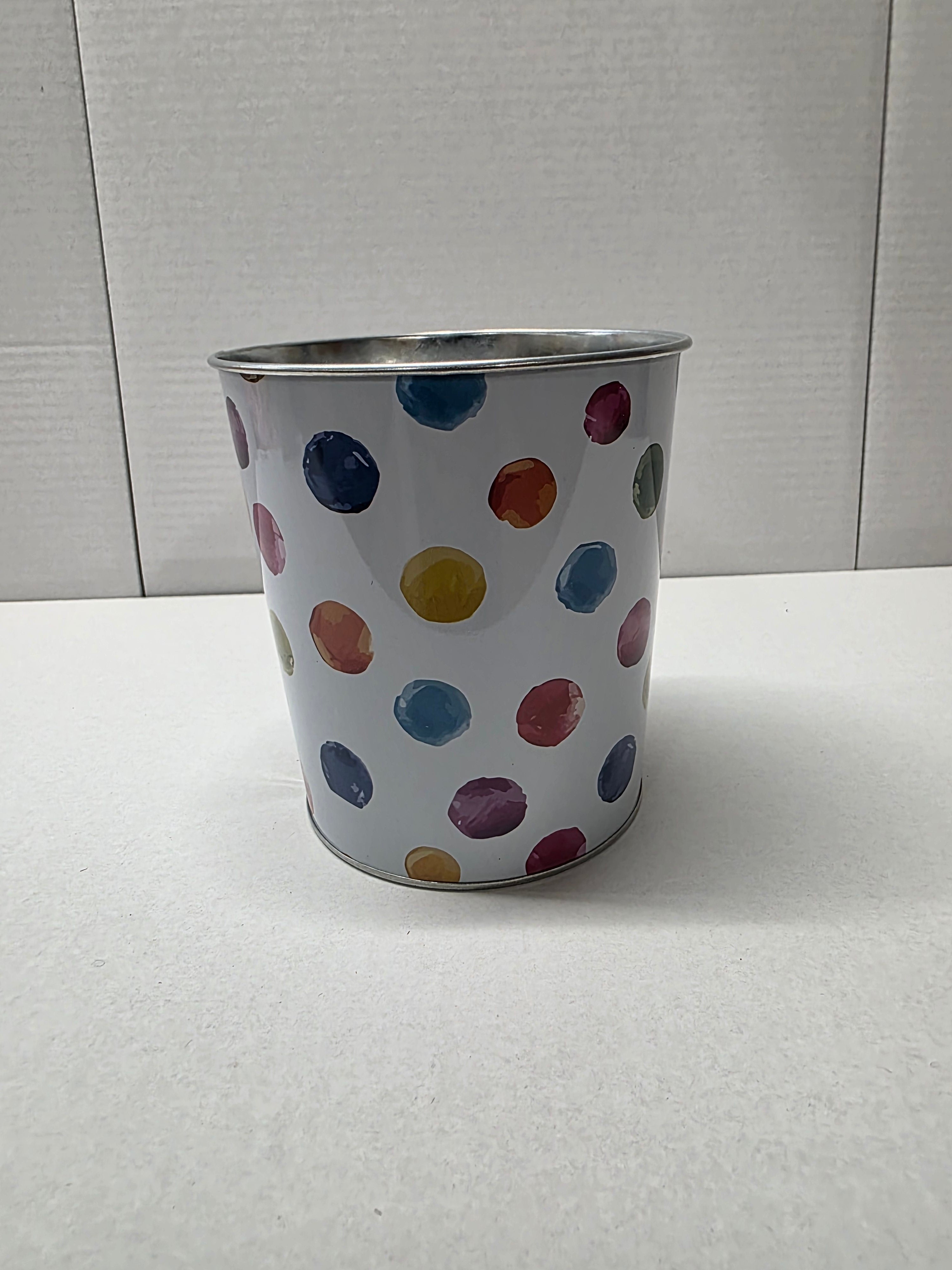 Metal Bucket Multi Dots 13cm (Pack of 3)