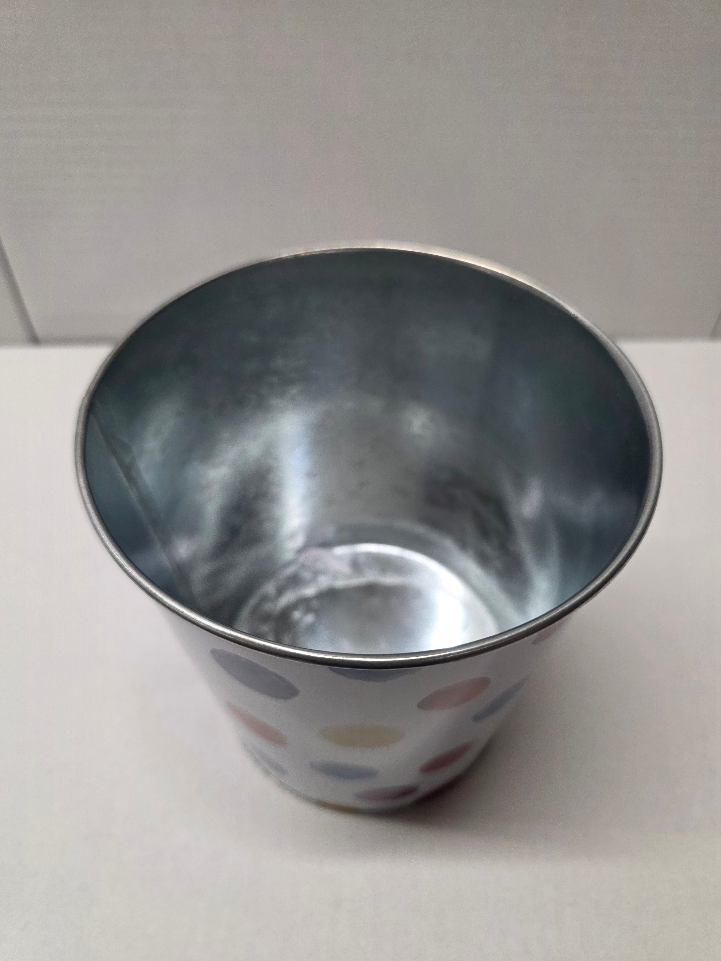 Metal Bucket Multi Dots 13cm (Pack of 3)