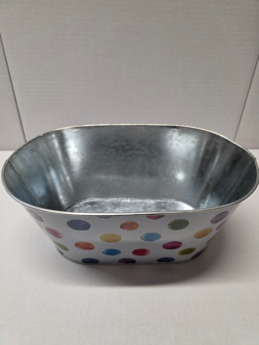 Metal Bucket Multi Dots 25.5cm (pack of 2)