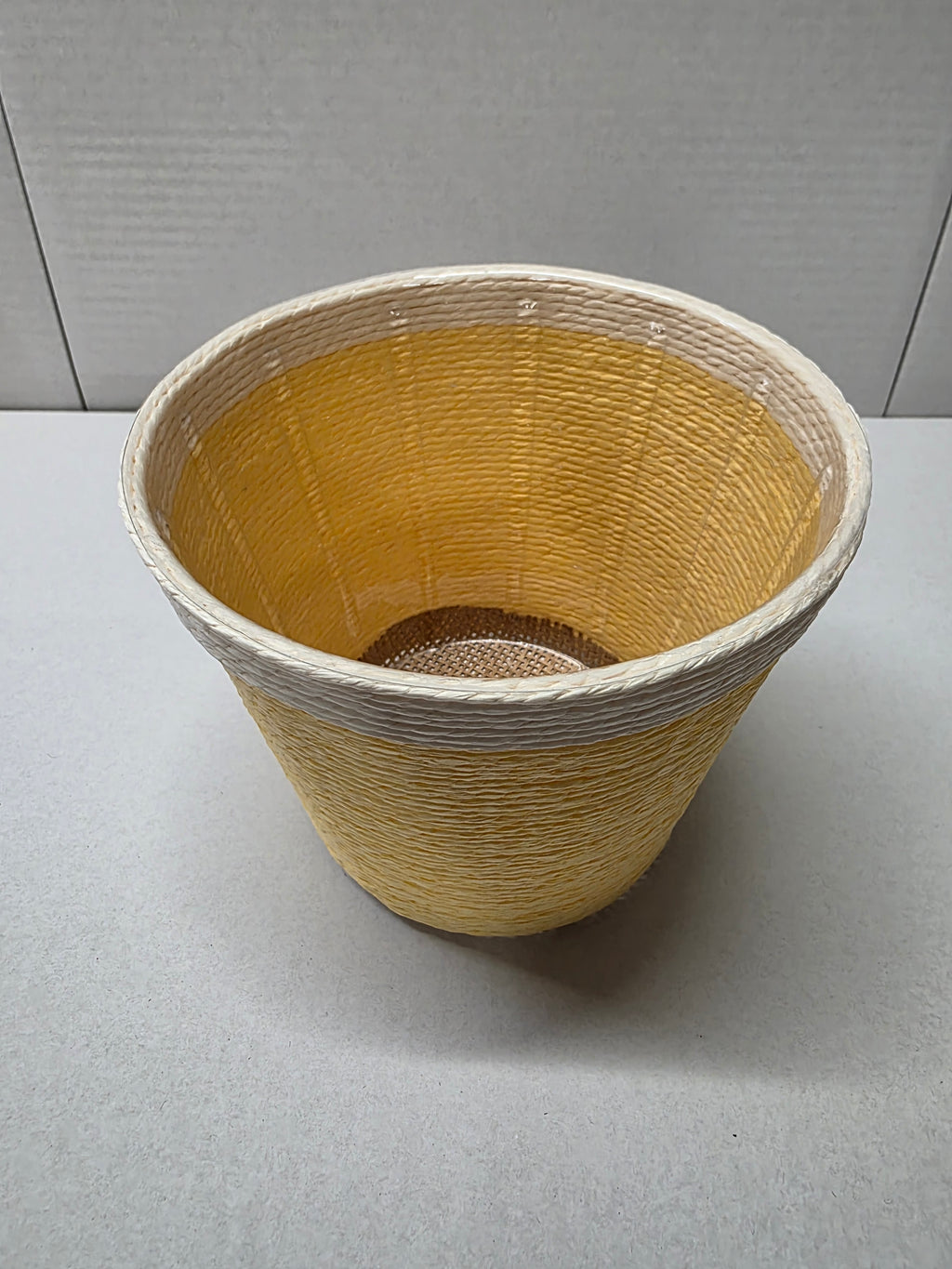 Paper Flowerpot Yellow 15.5cm (pack of 2)