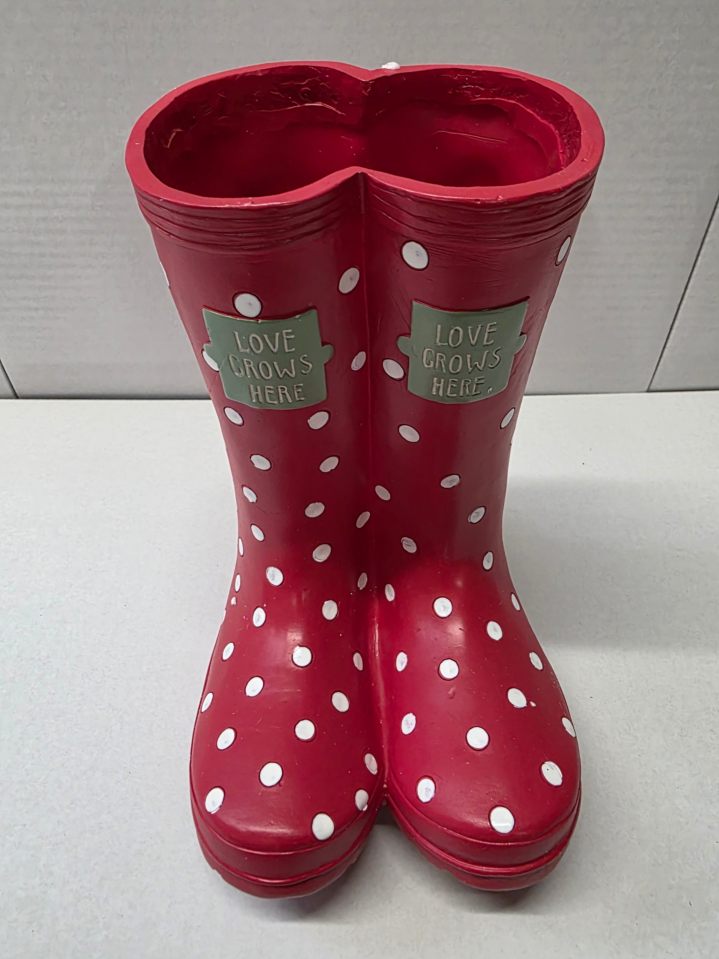 Planter Welly Boots Red 21.5x14cm
