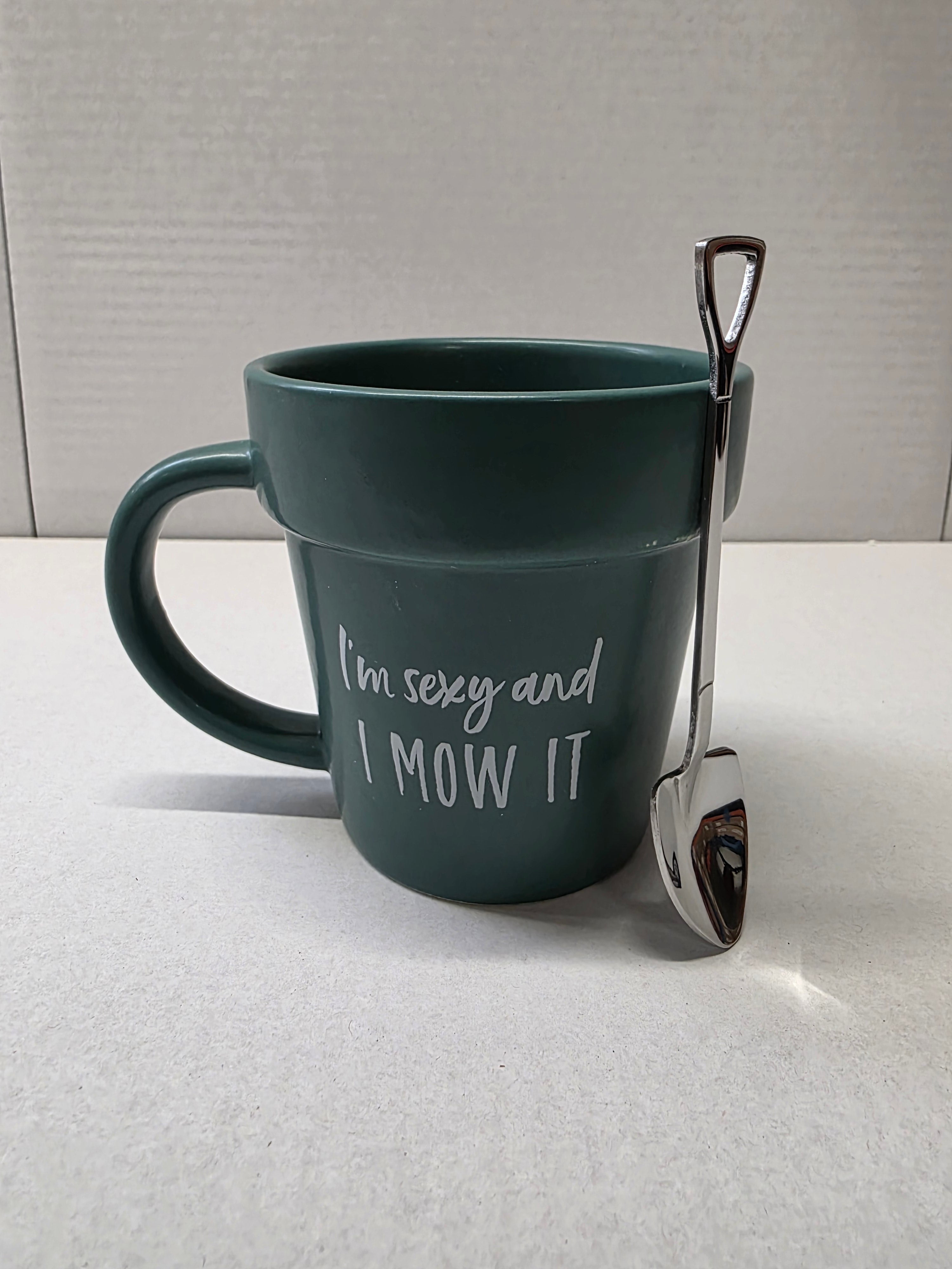 Sexy And I Mow It Mug And Shovel