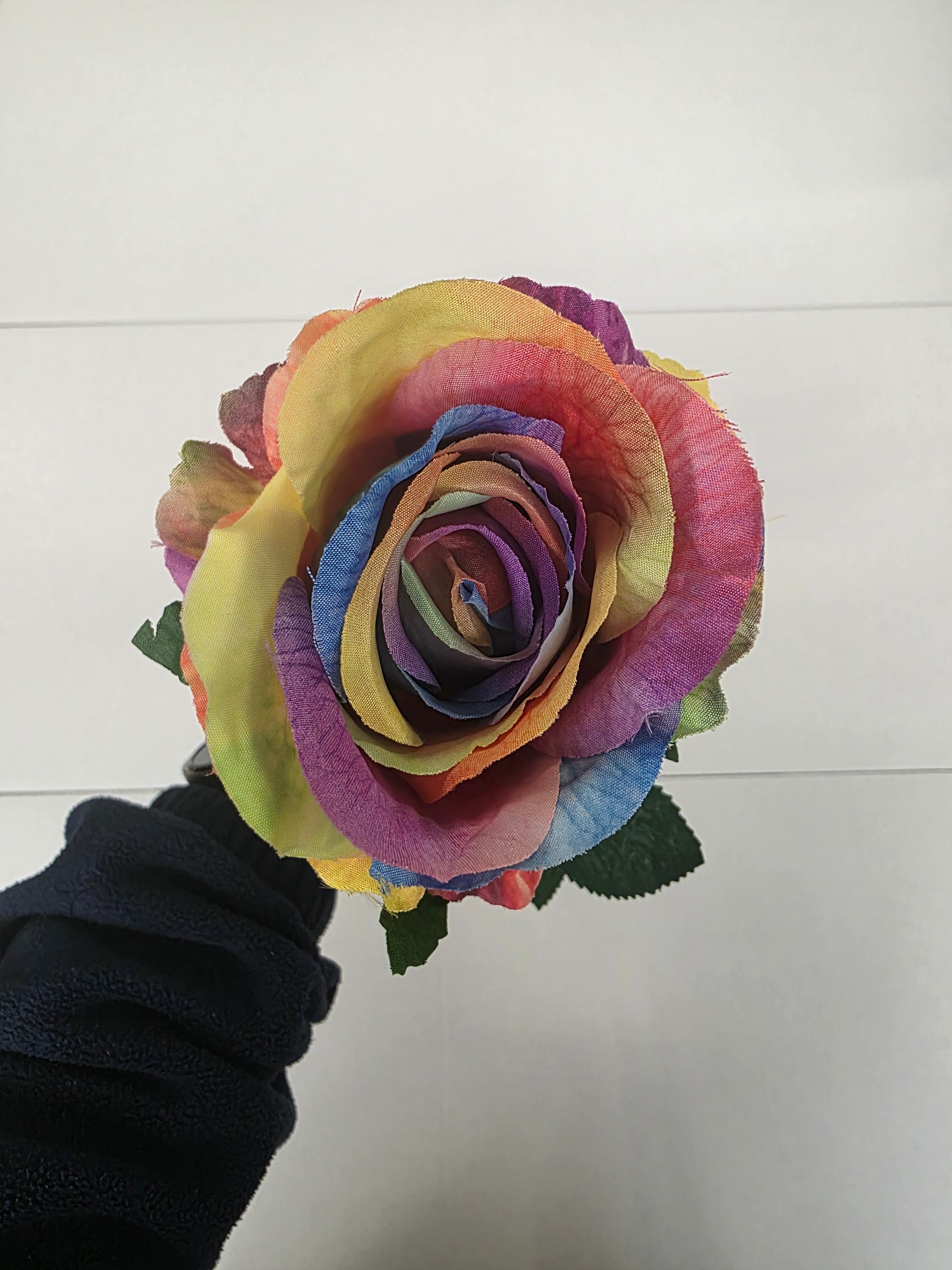 Artificial Essential Garden Rose Rainbow (PACK OF 4)