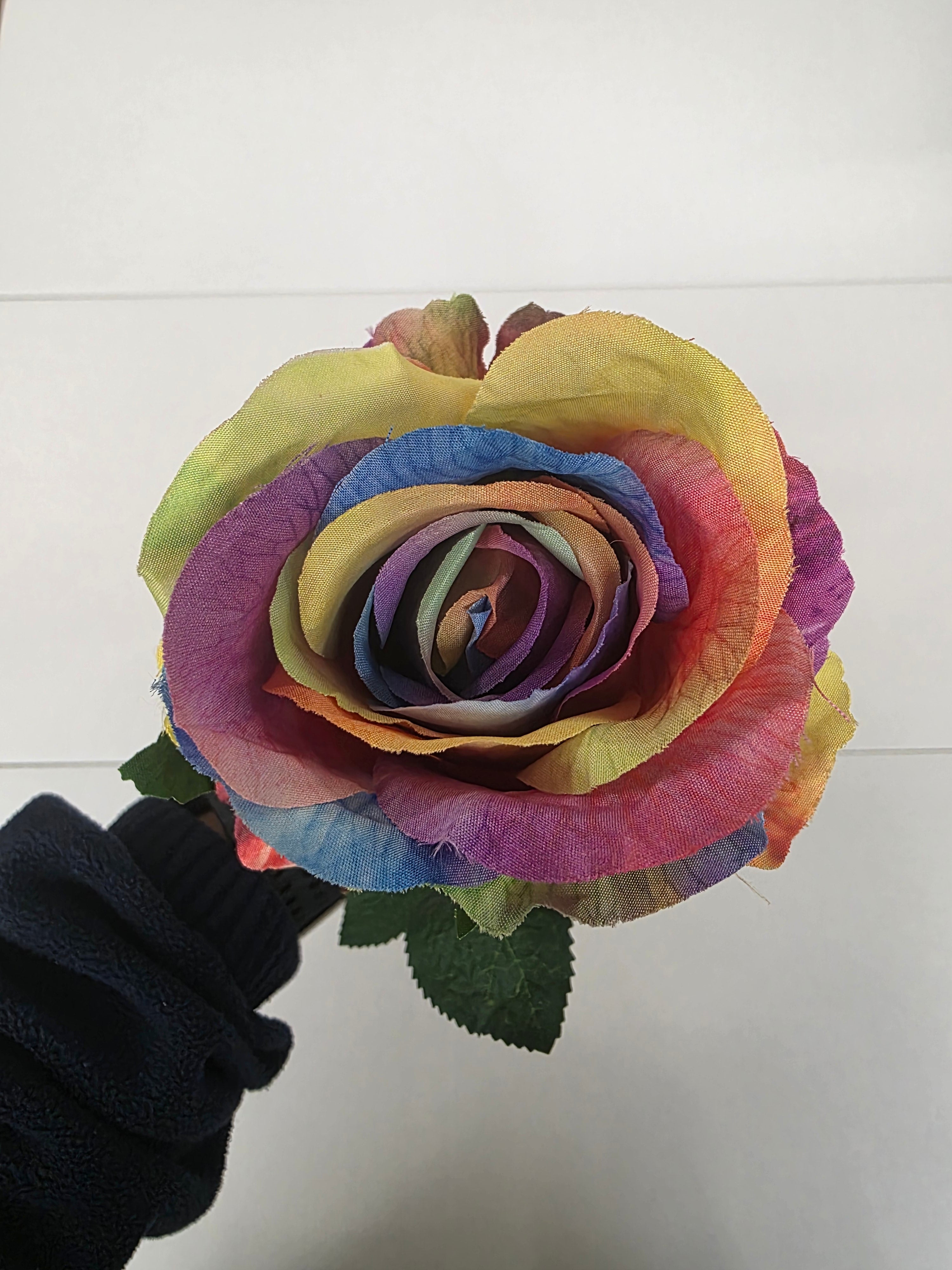Artificial Essential Garden Rose Rainbow (PACK OF 4)