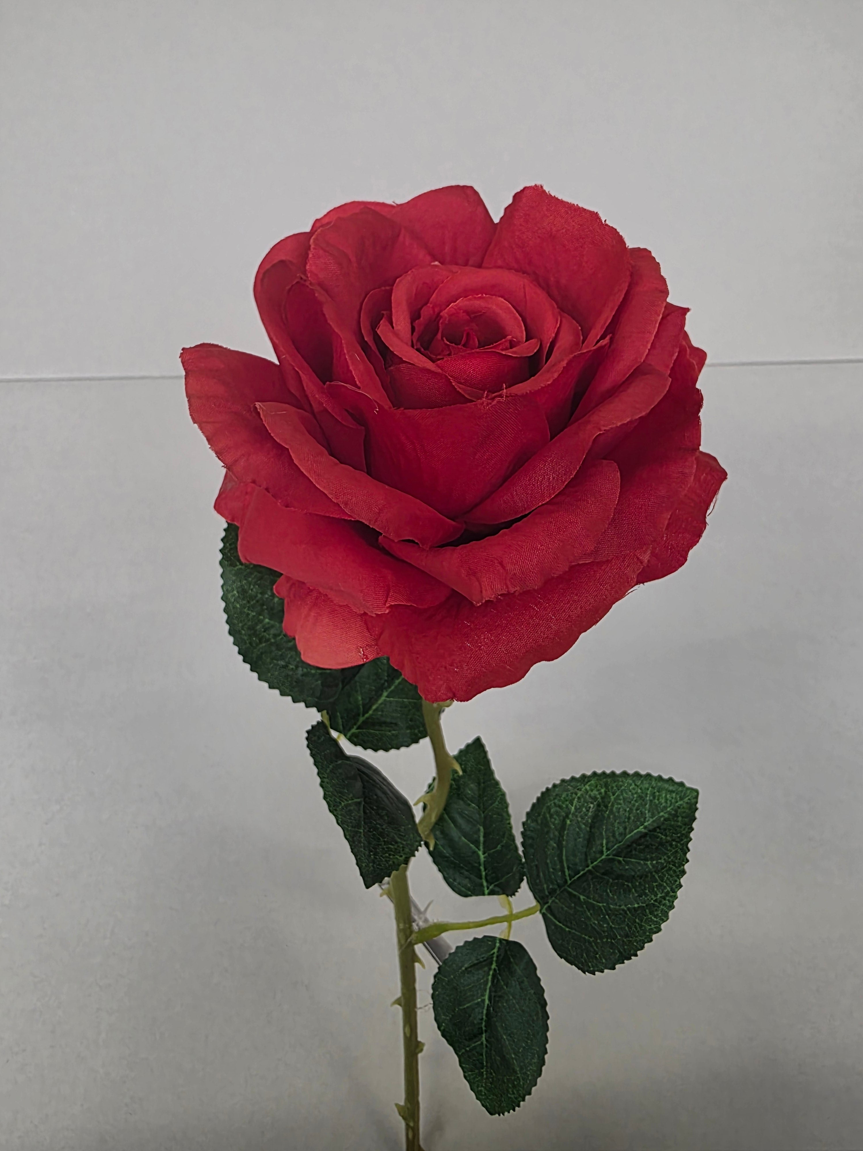 Artificial Rose Stem Red 10cm head (Pack of 4)