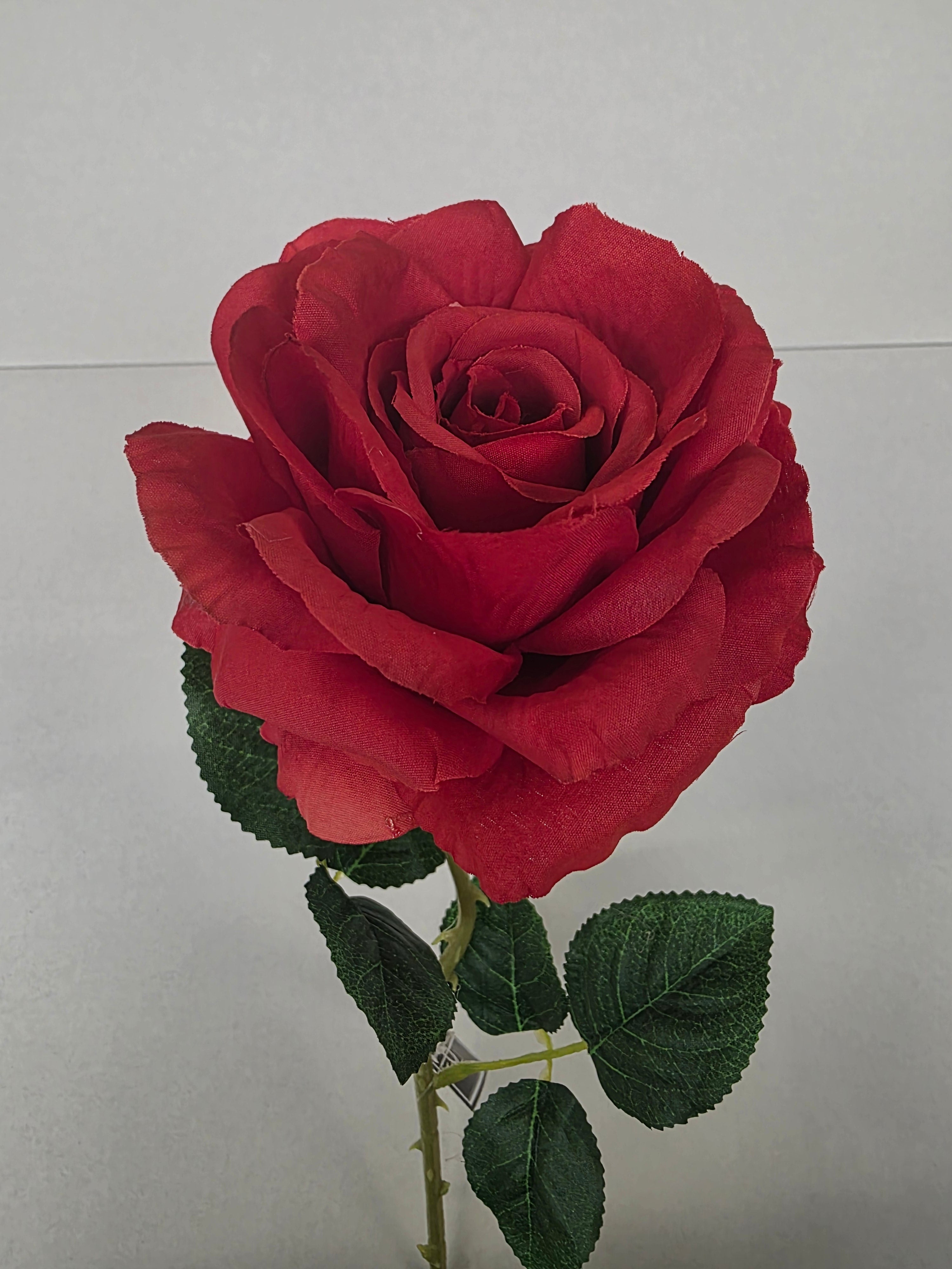 Artificial Rose Stem Red 10cm head (Pack of 4)