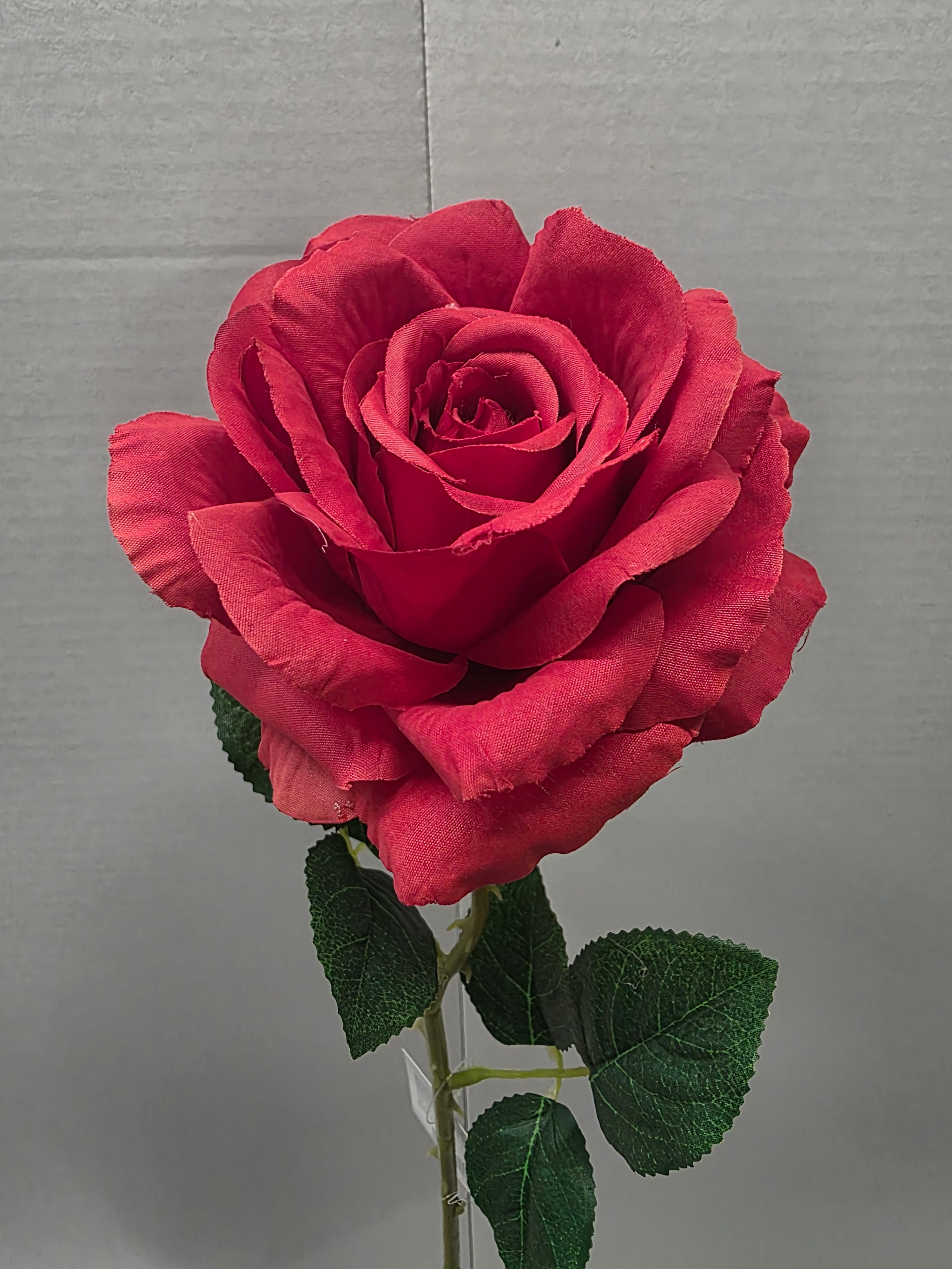 Artificial Rose Stem Red 10cm head (Pack of 4)