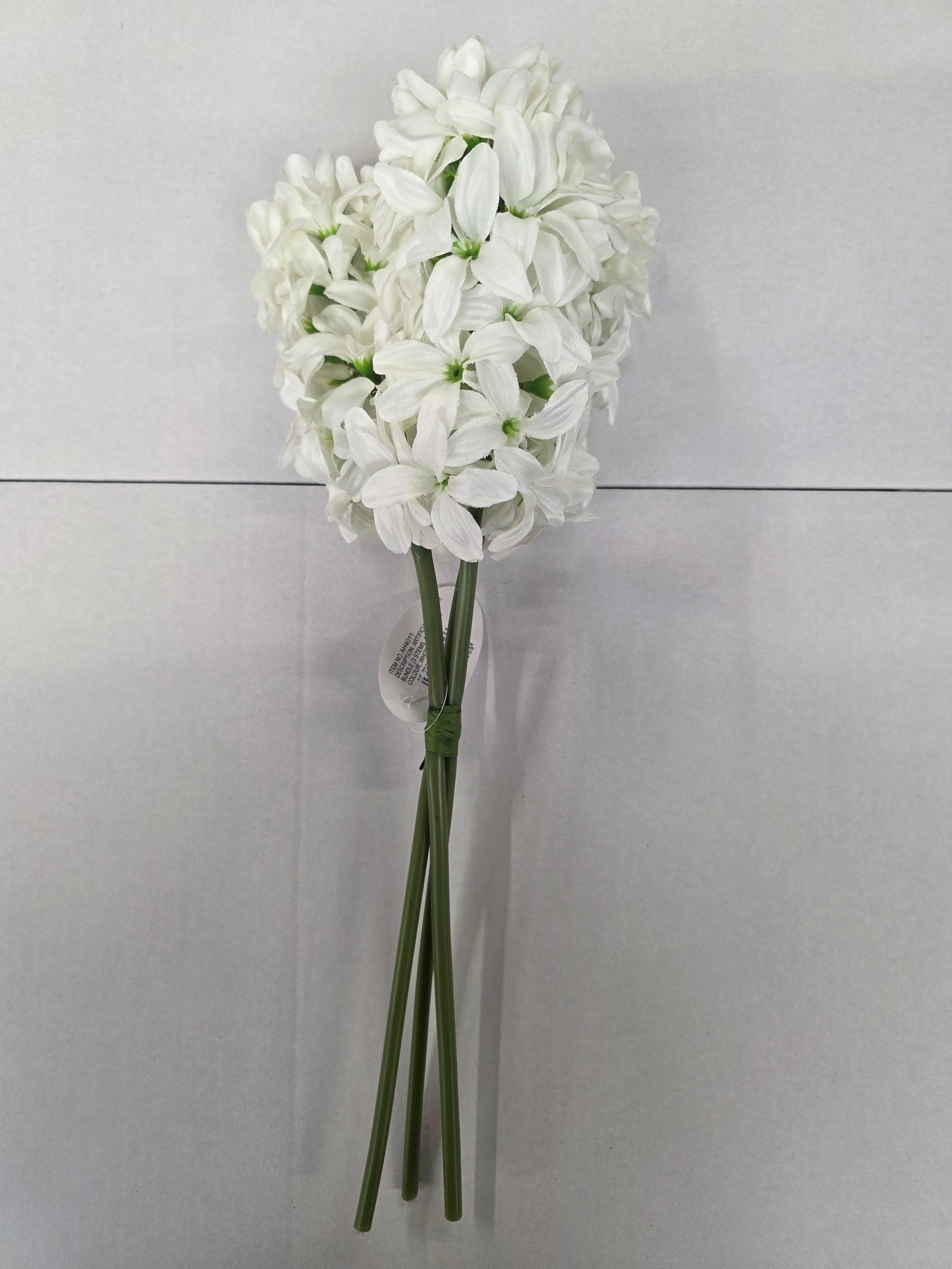 Artificial Hyacinth Bundle White X3 40cm