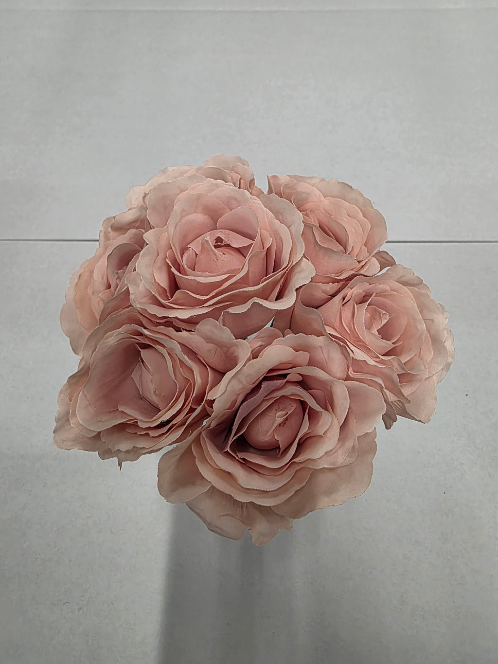Artificial Open Rose Bouquet Bisque 7 Heads