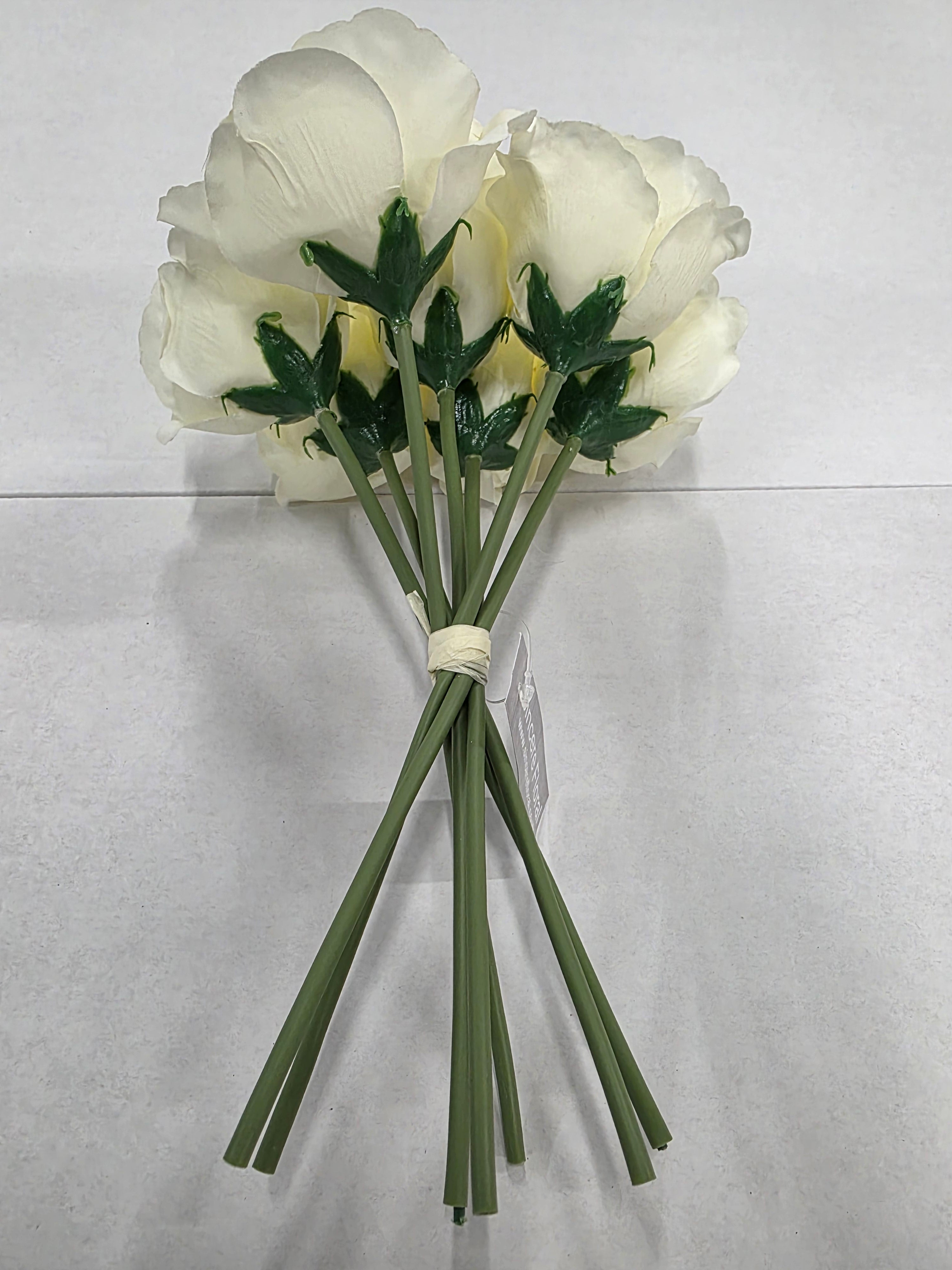 Artificial Open Rose Bouquet Cream 7 Heads