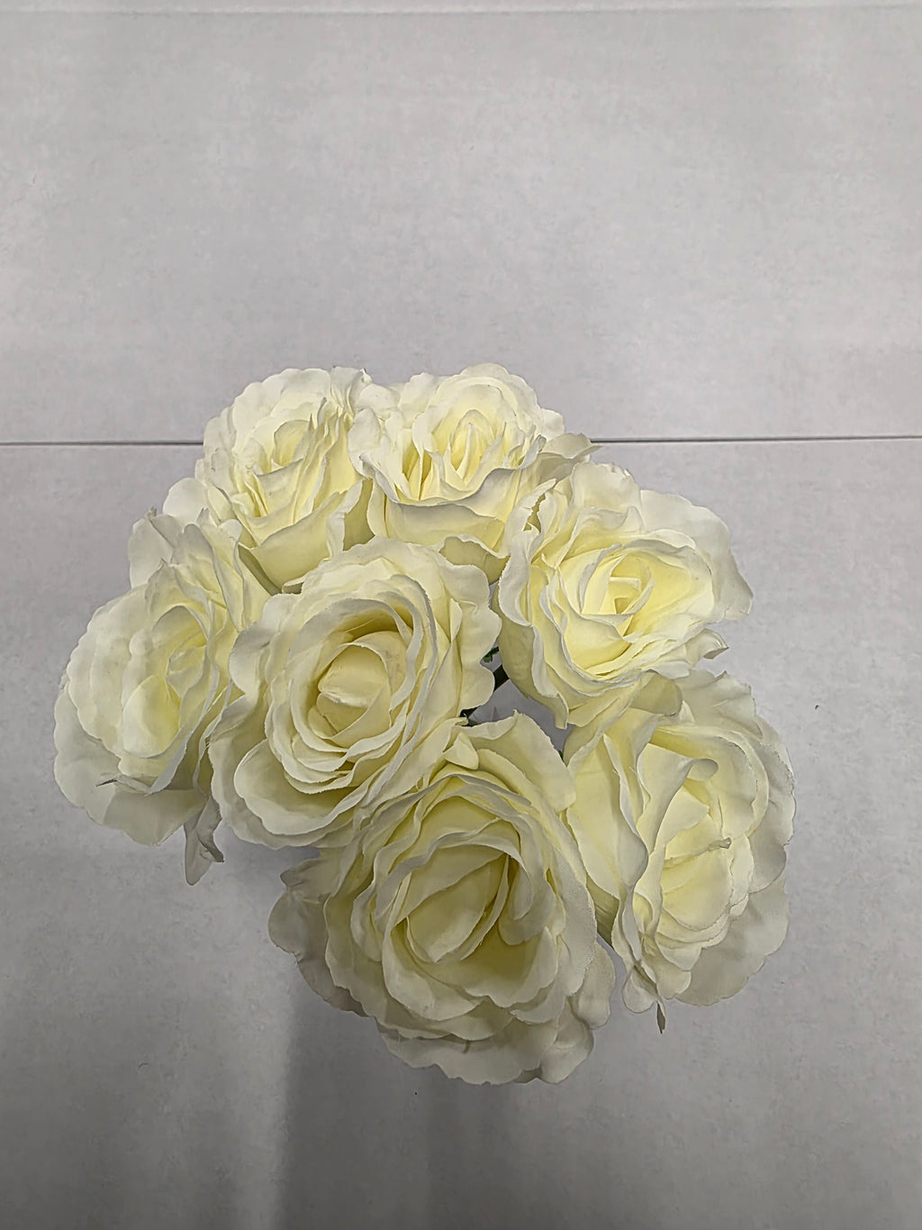 Artificial Open Rose Bouquet Cream 7 Heads