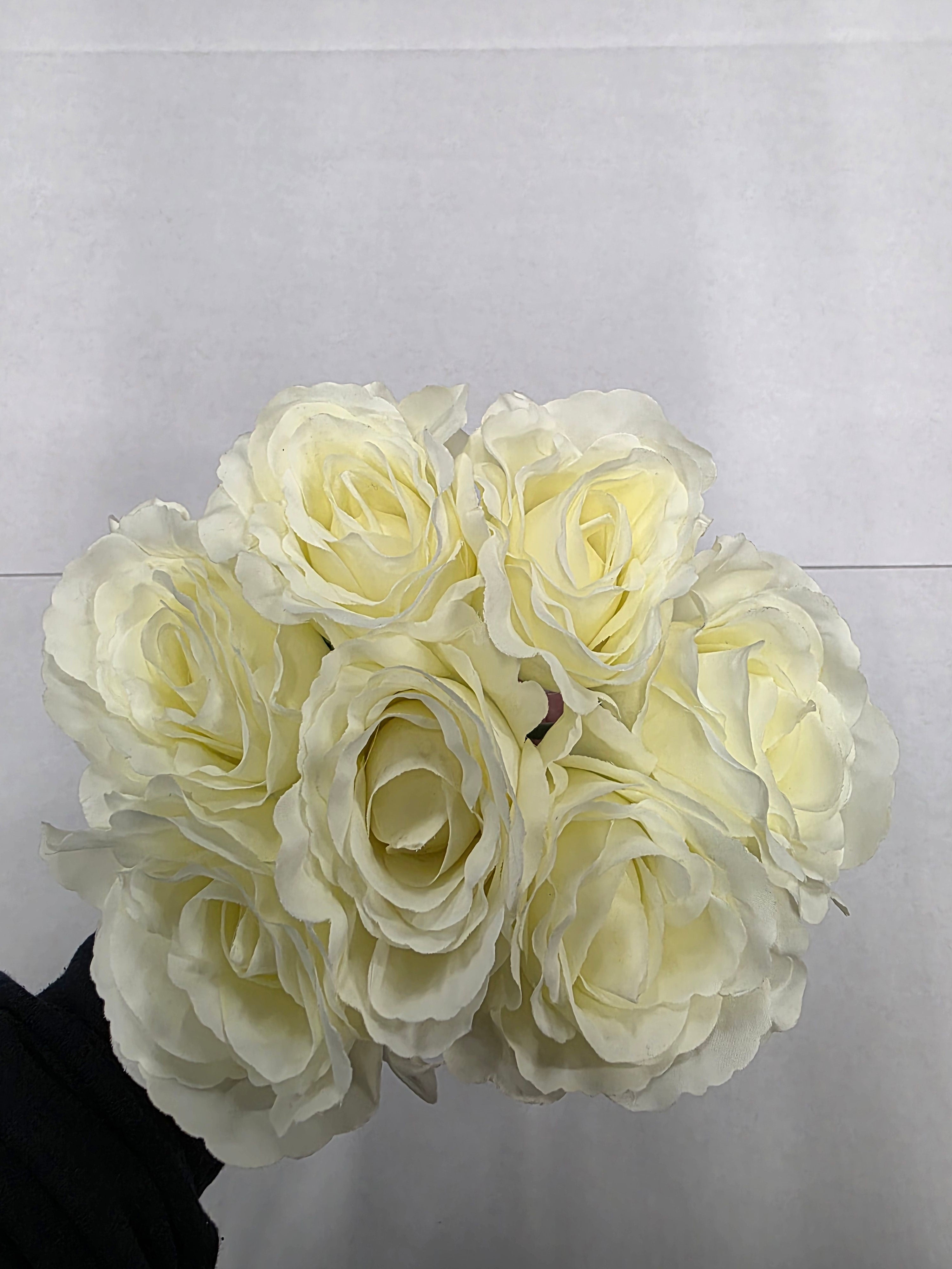 Artificial Open Rose Bouquet Cream 7 Heads