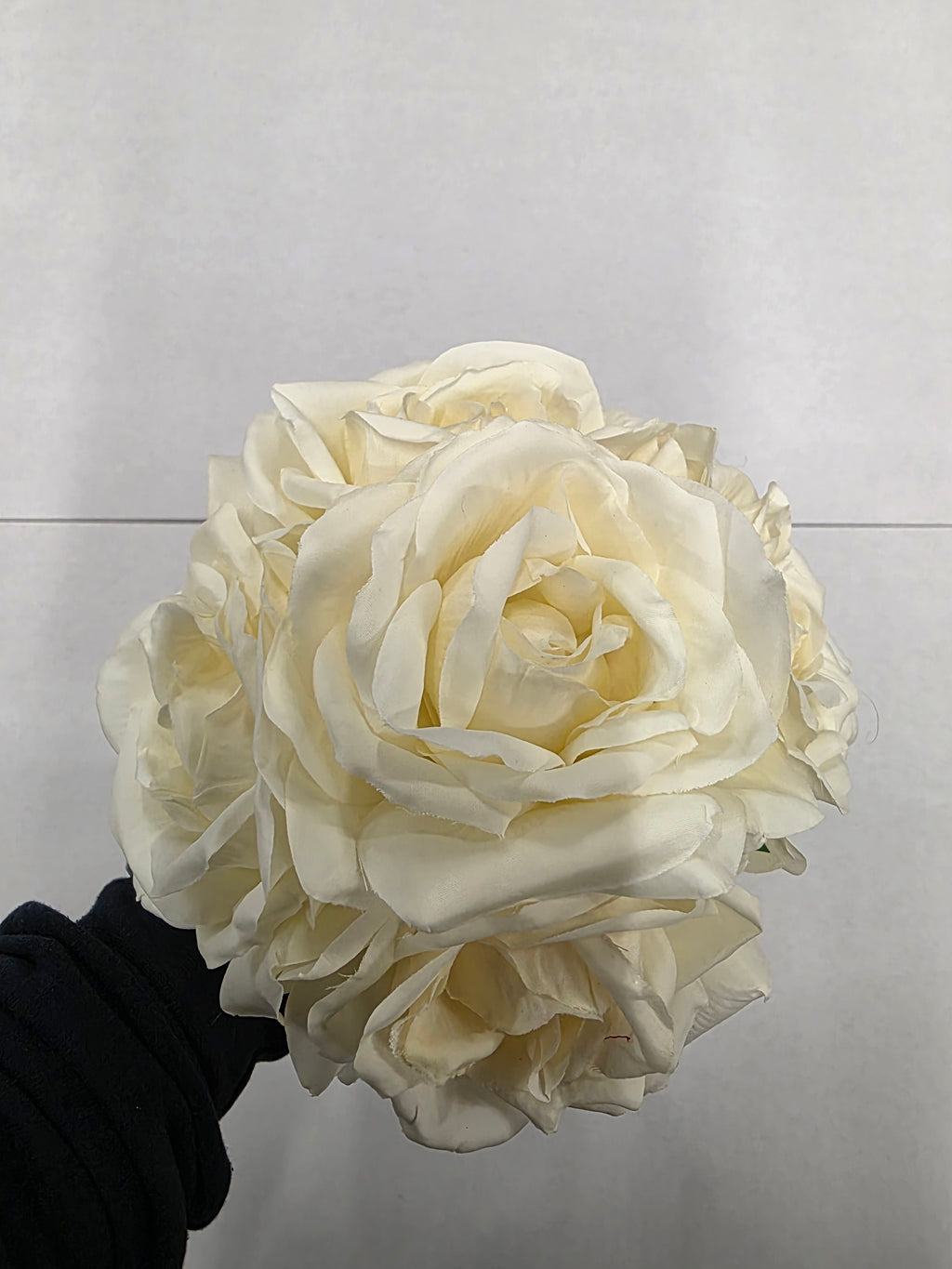 Artificial Silk Open Rose Posy X5 Cream 27cm