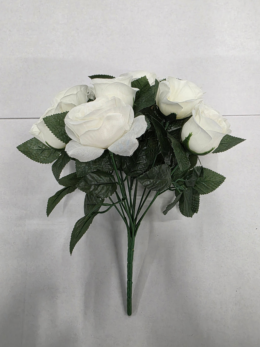 Artificial Silk Rose Bq 32cm Cream X13