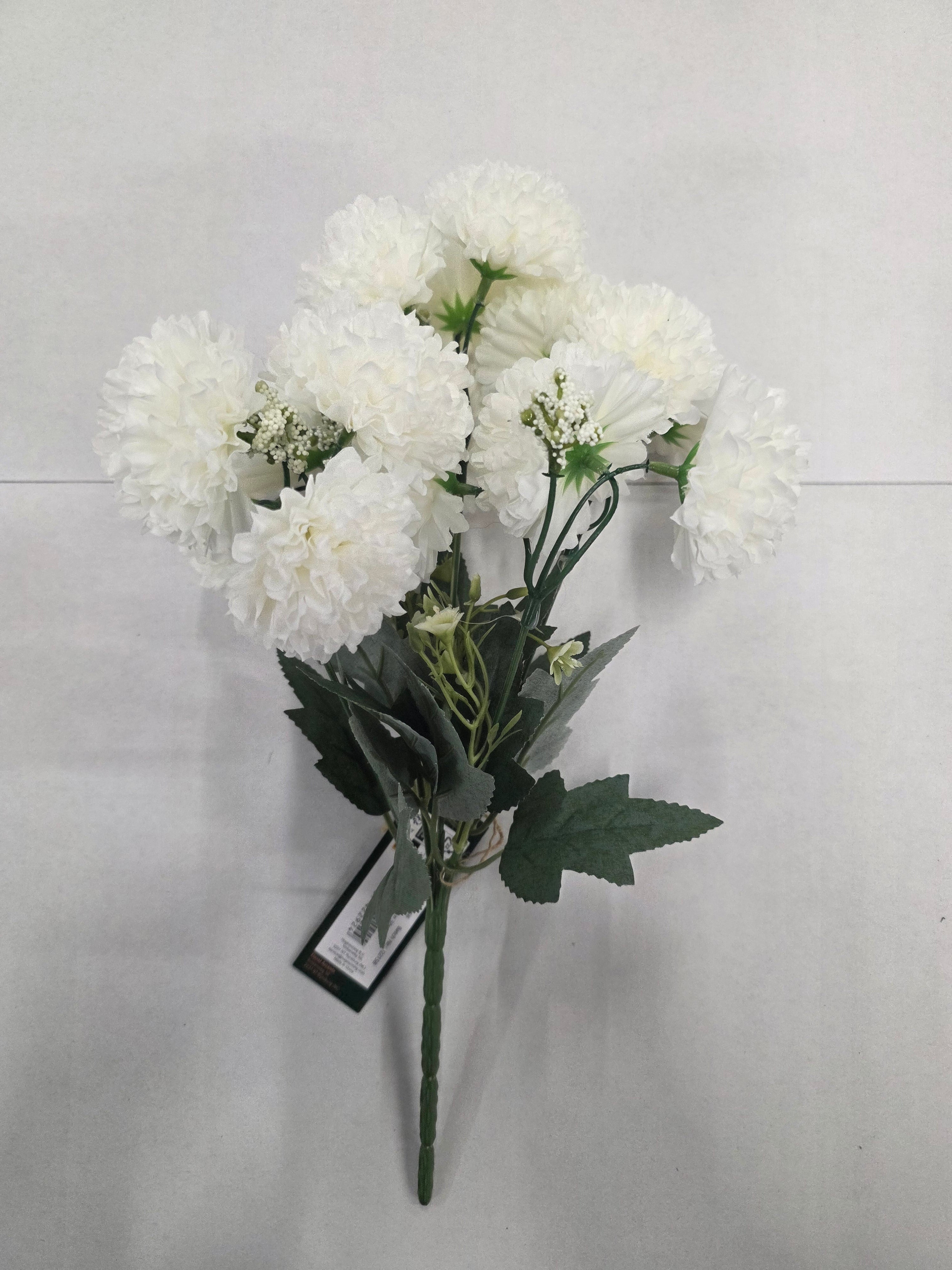 Artificial Bouquet Carnation 34cm White