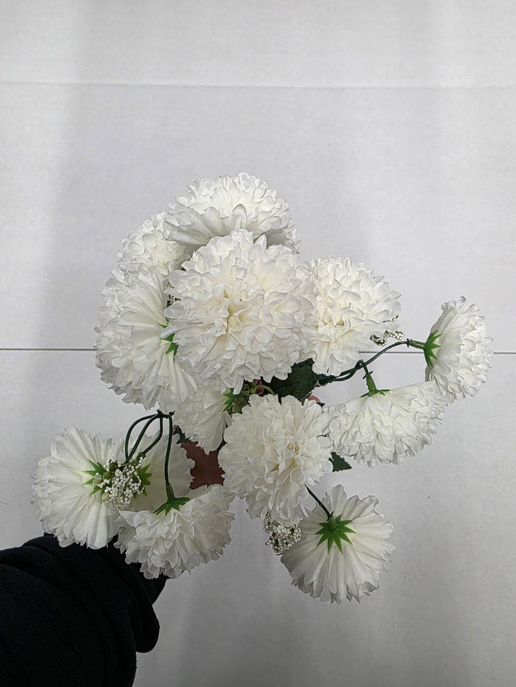 Artificial Bouquet Carnation 34cm White