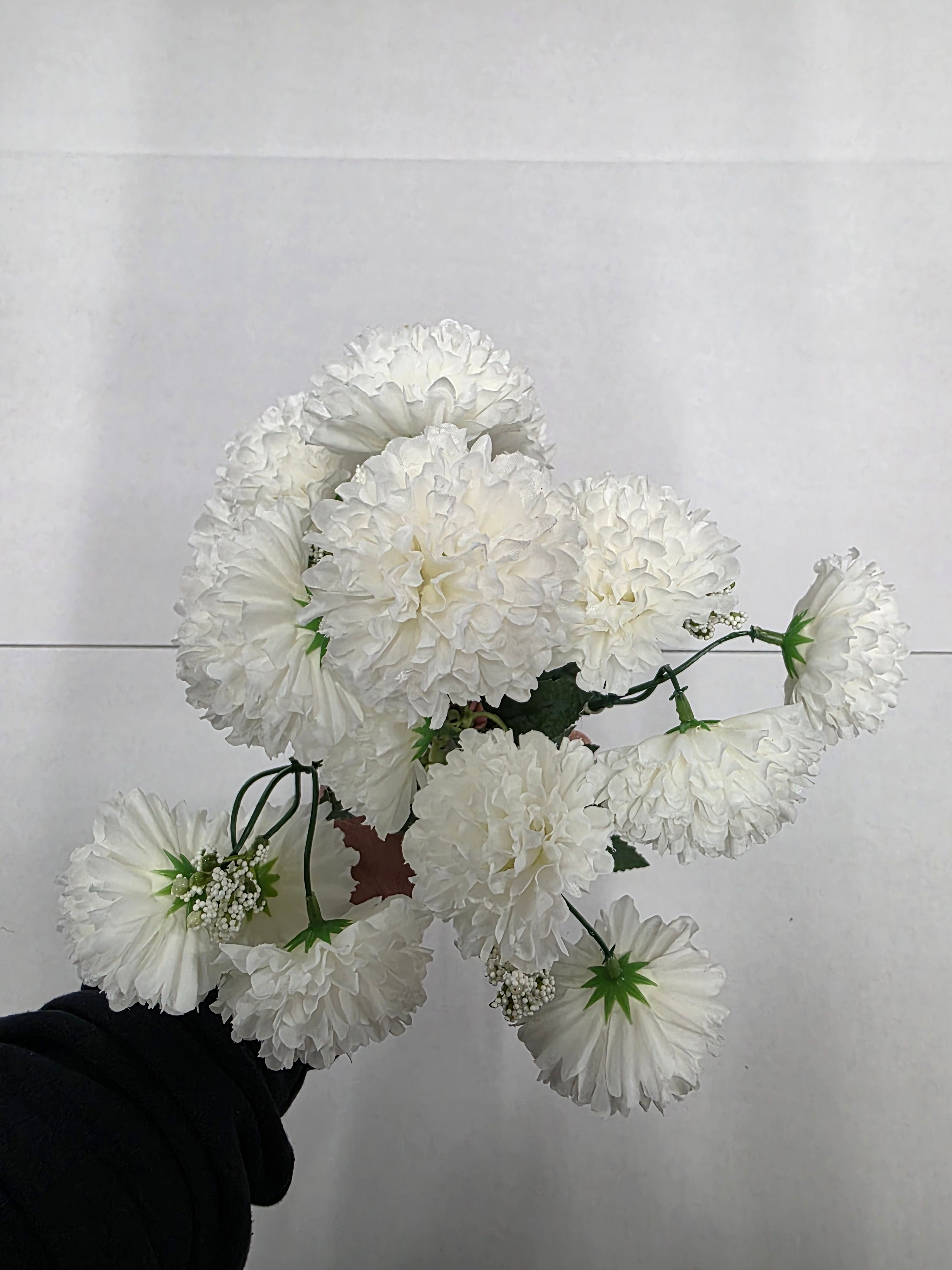 Artificial Bouquet Carnation 34cm White