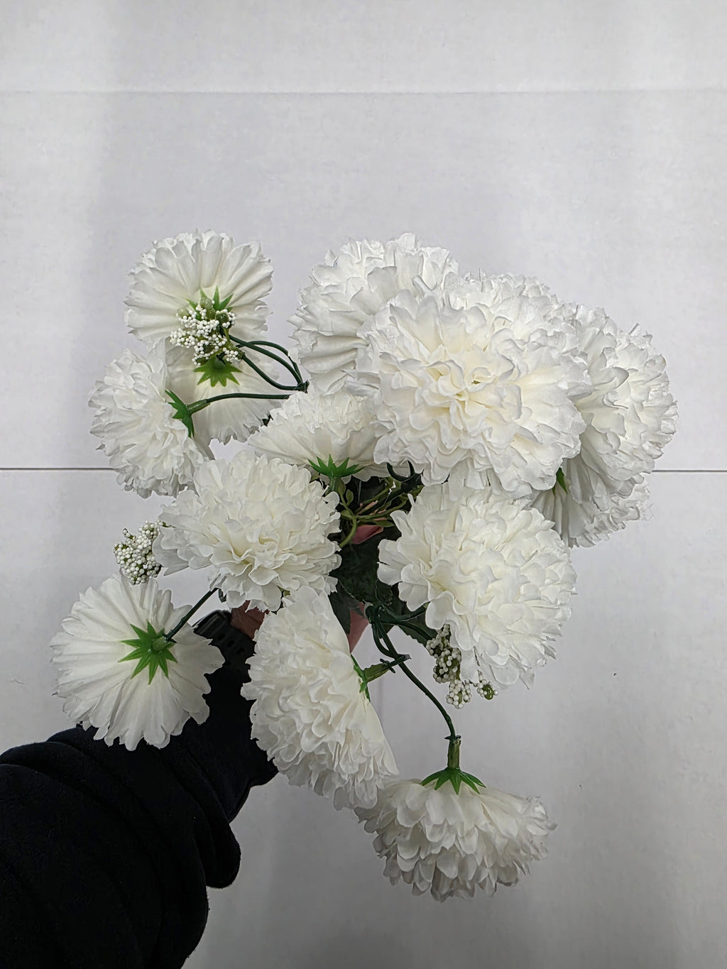 Artificial Bouquet Carnation 34cm White