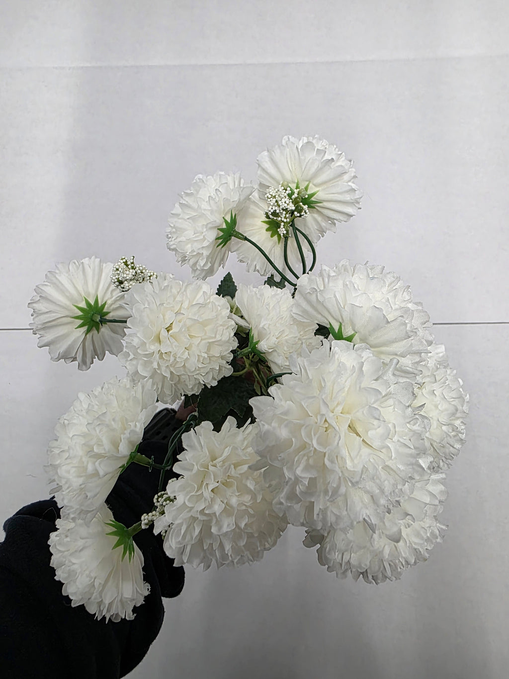 Artificial Bouquet Carnation 34cm White