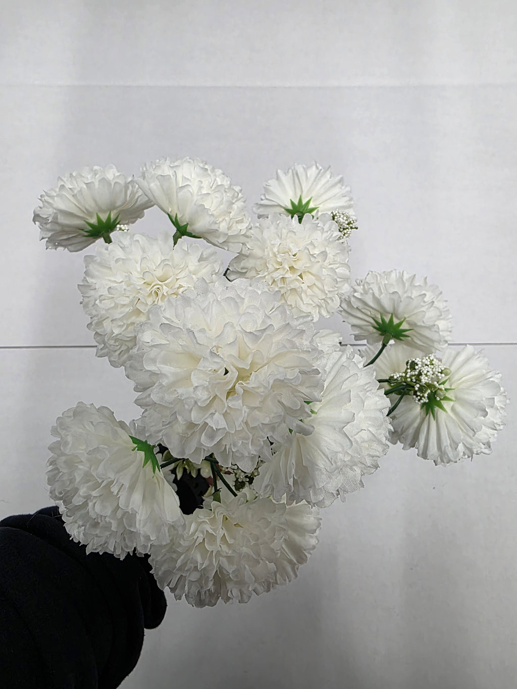 Artificial Bouquet Carnation 34cm White