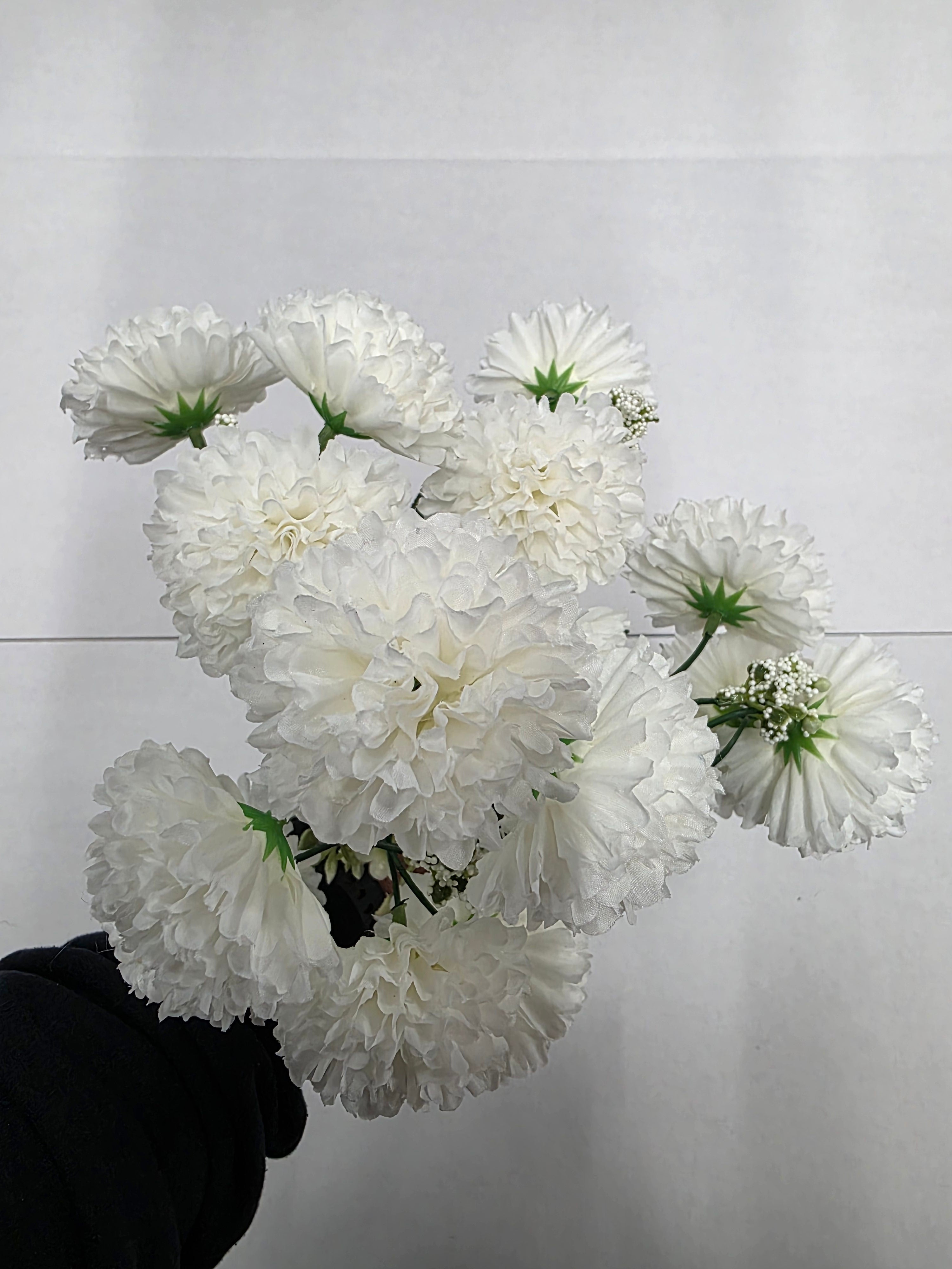 Artificial Bouquet Carnation 34cm White