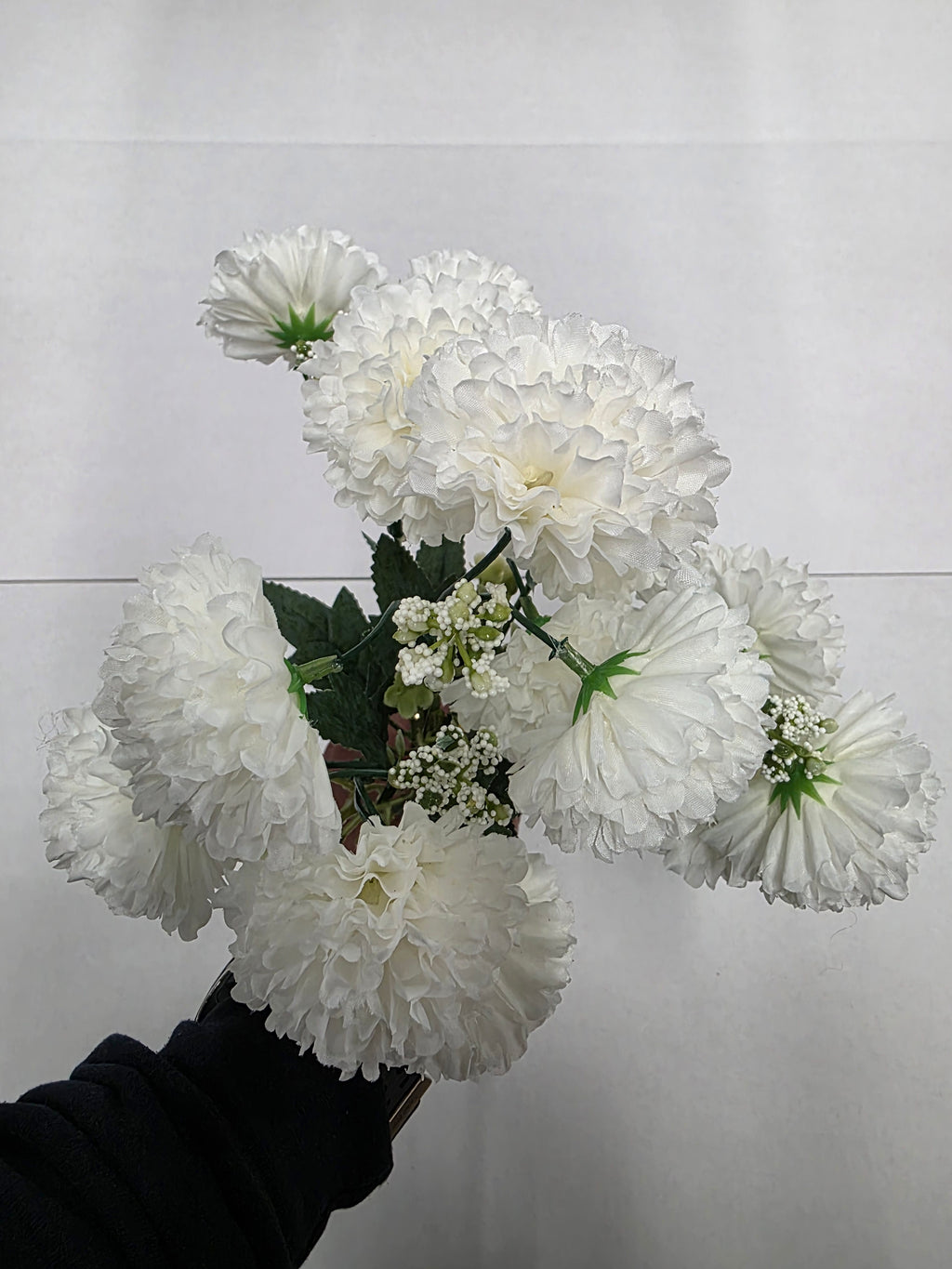 Artificial Bouquet Carnation 34cm White