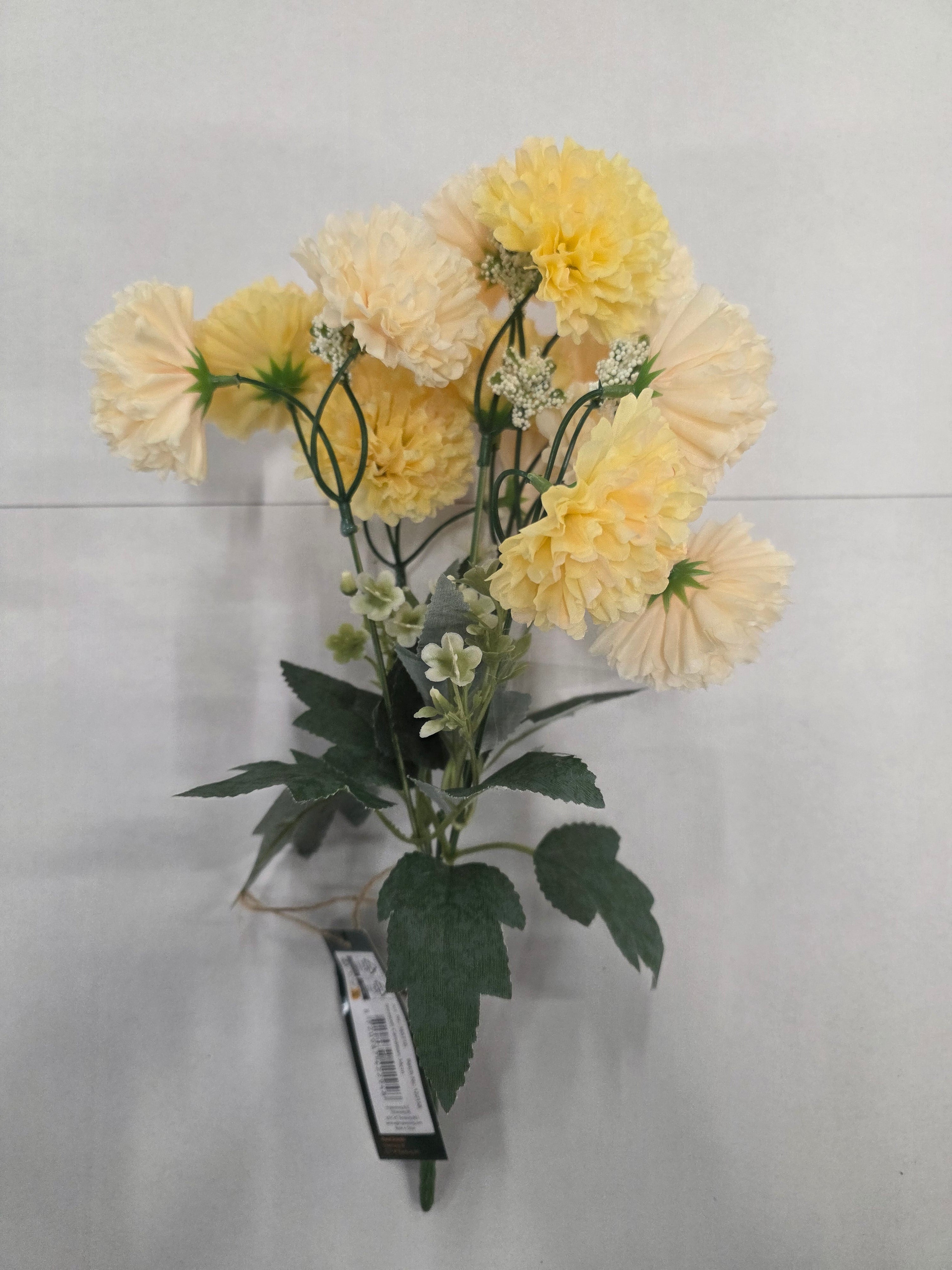 Artificial  Bouquet Carnation 34cm Yellow