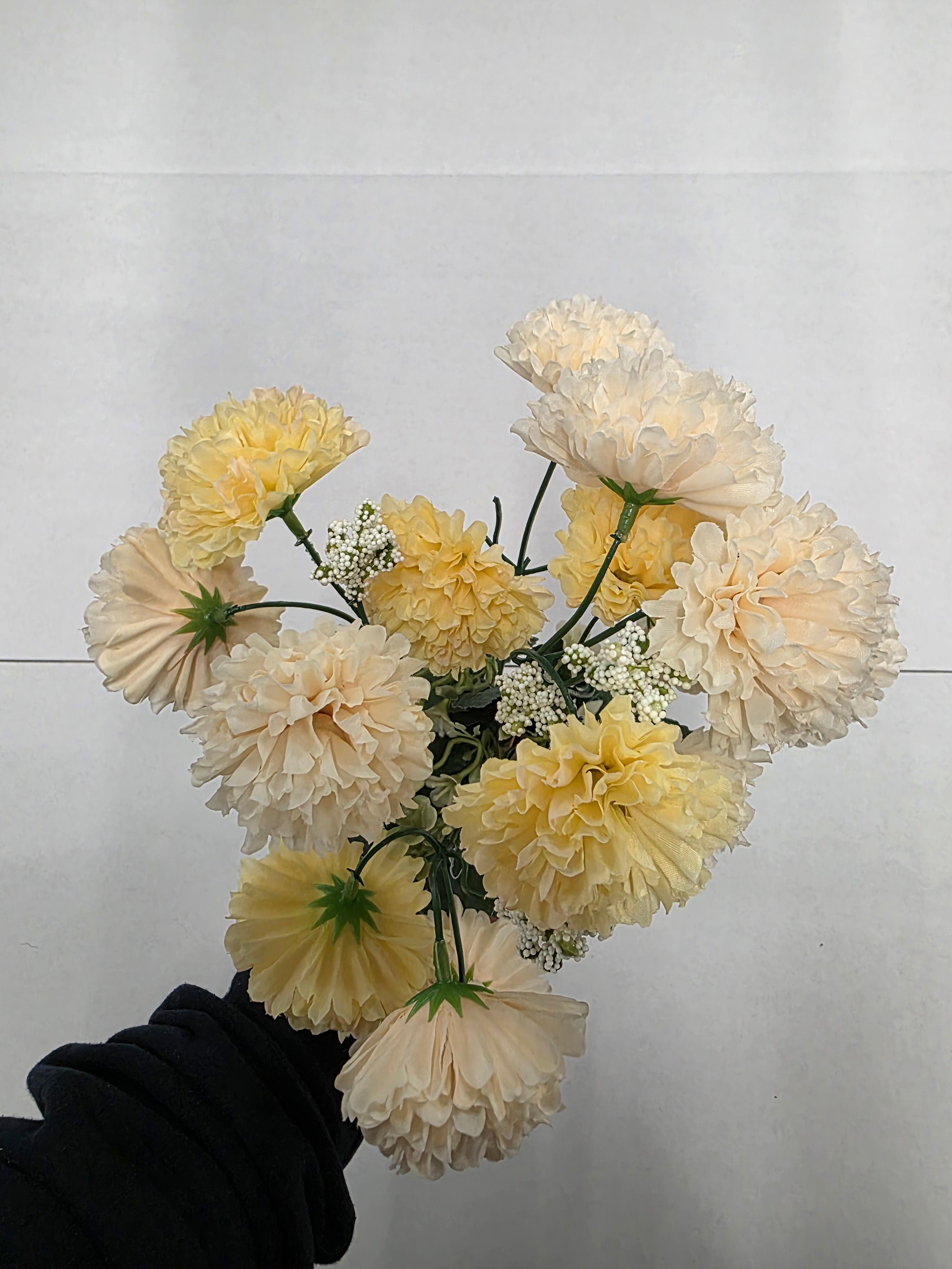 Artificial  Bouquet Carnation 34cm Yellow
