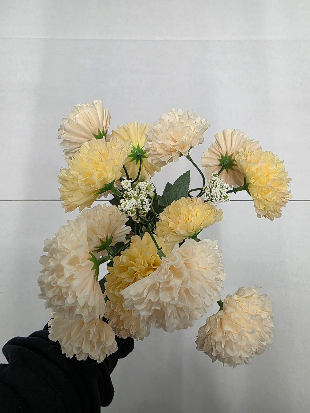 Artificial  Bouquet Carnation 34cm Yellow
