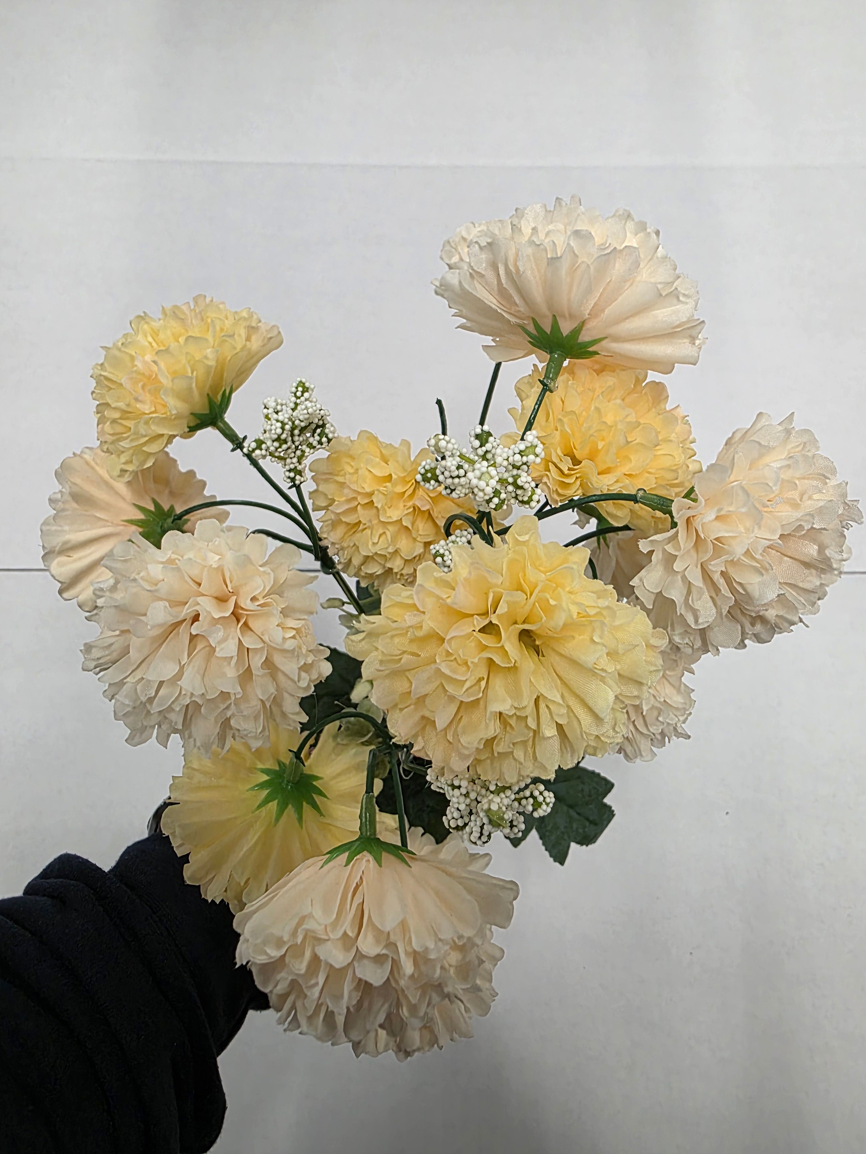 Artificial  Bouquet Carnation 34cm Yellow