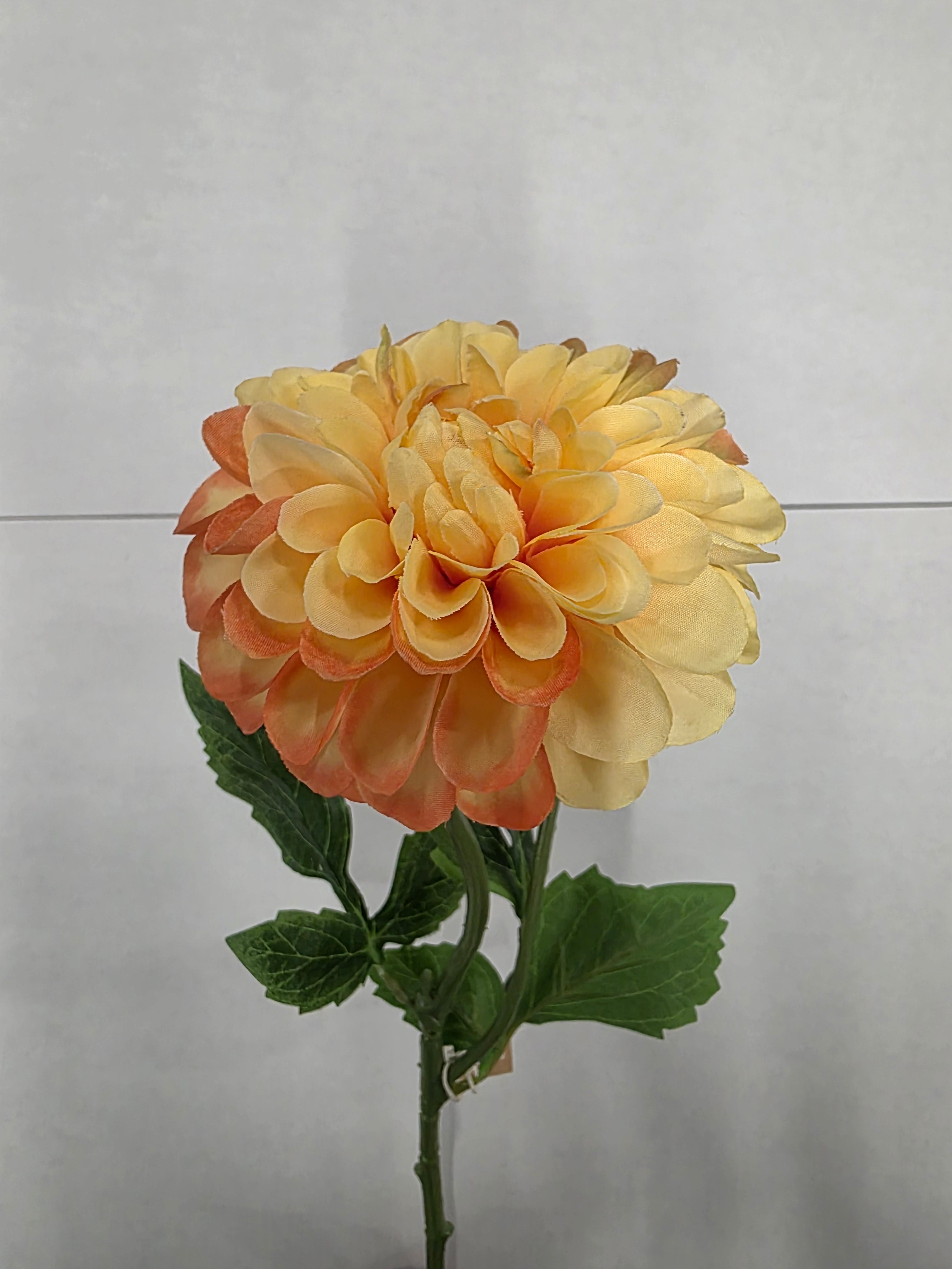 Artificial Dahlia Yellow Pink 59cm