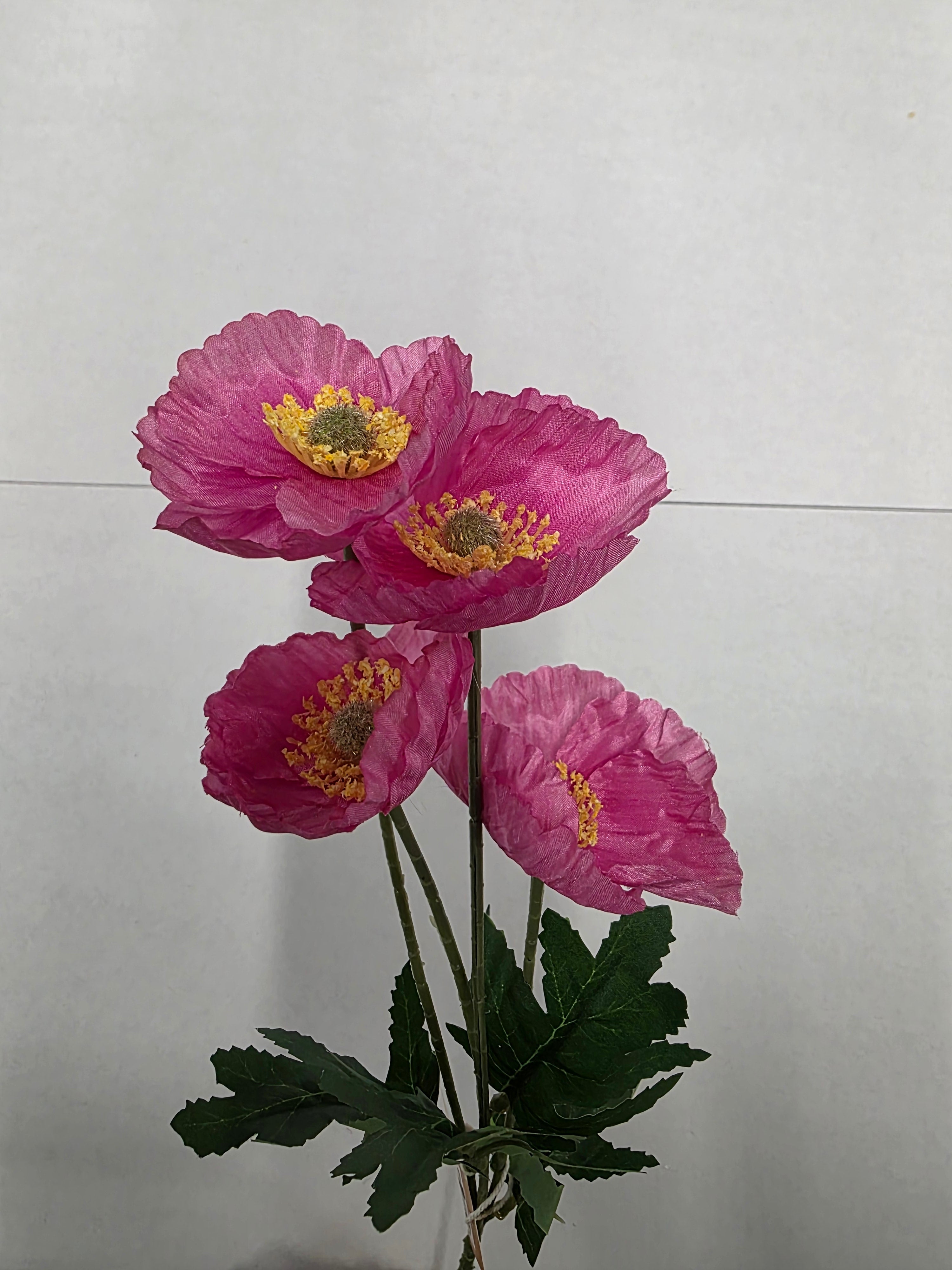 Artificial Poppy Fuchsia 59cm (Pack of 4)