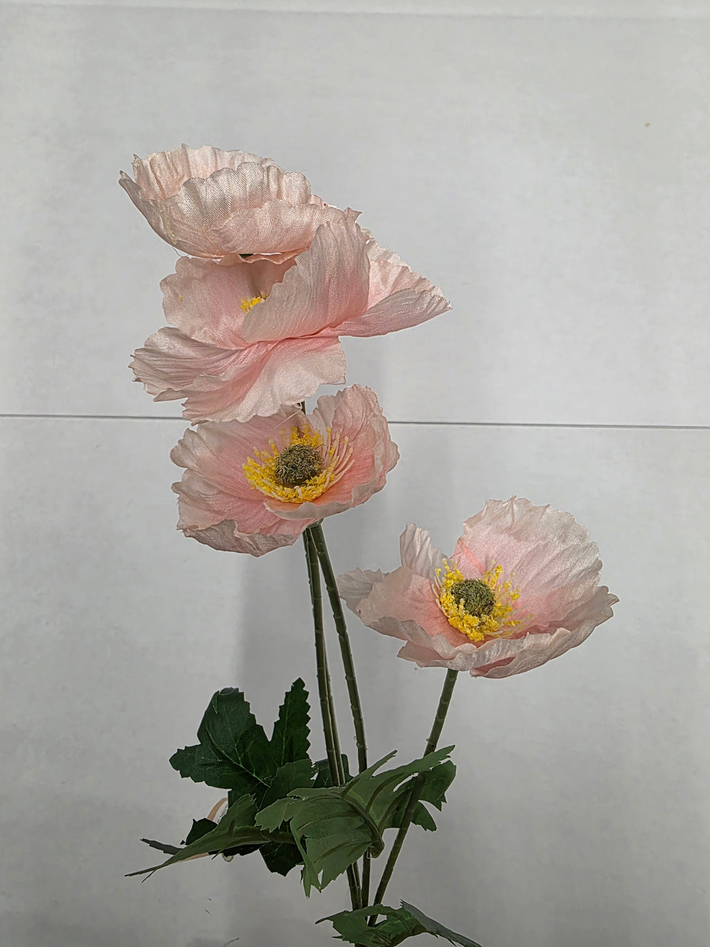 Artificial Poppy Light Pink 59cm (Pack of 4)