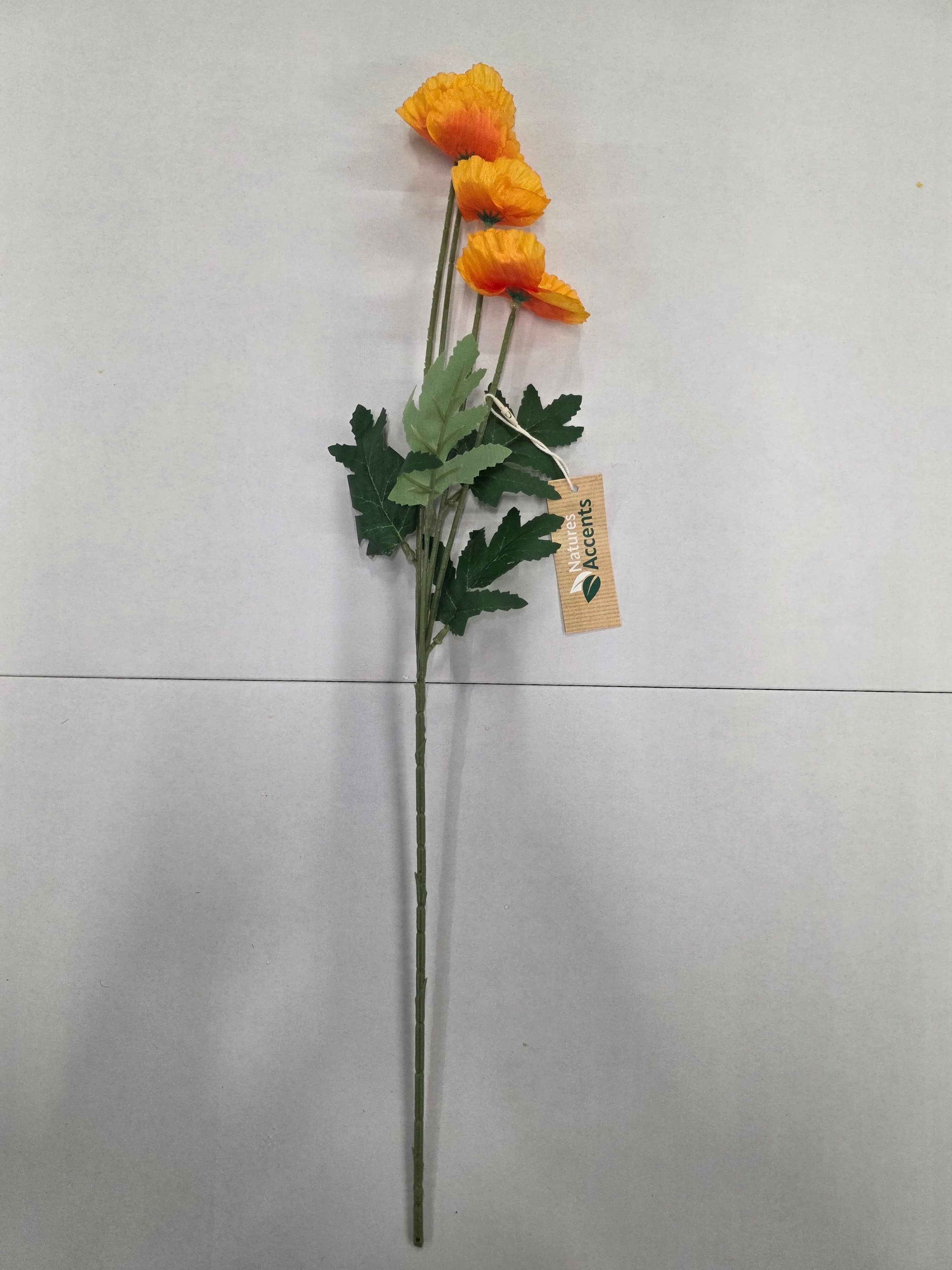 Artificial Poppy orange 59cm (Pack of 4)