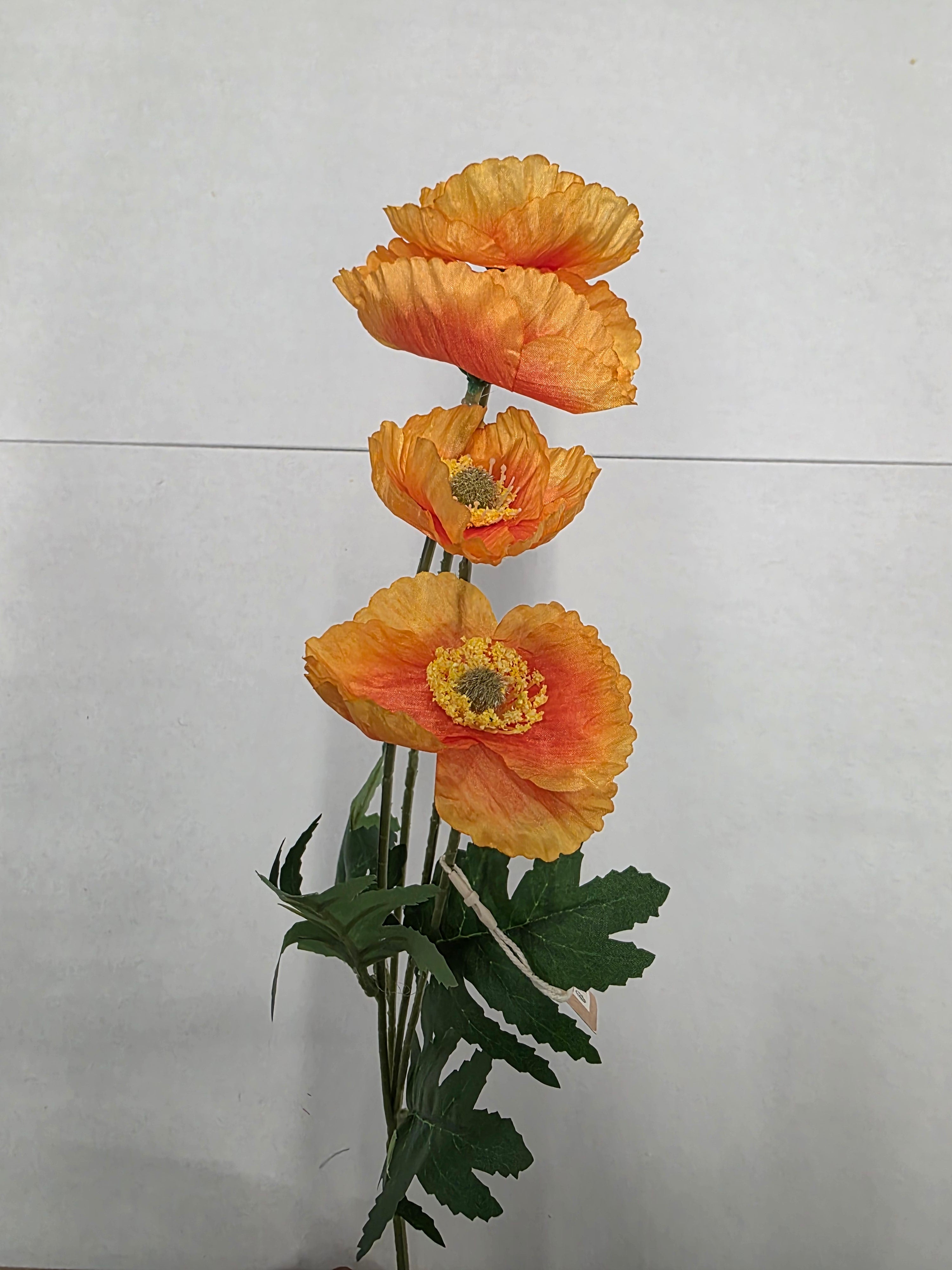 Artificial Poppy orange 59cm (Pack of 4)