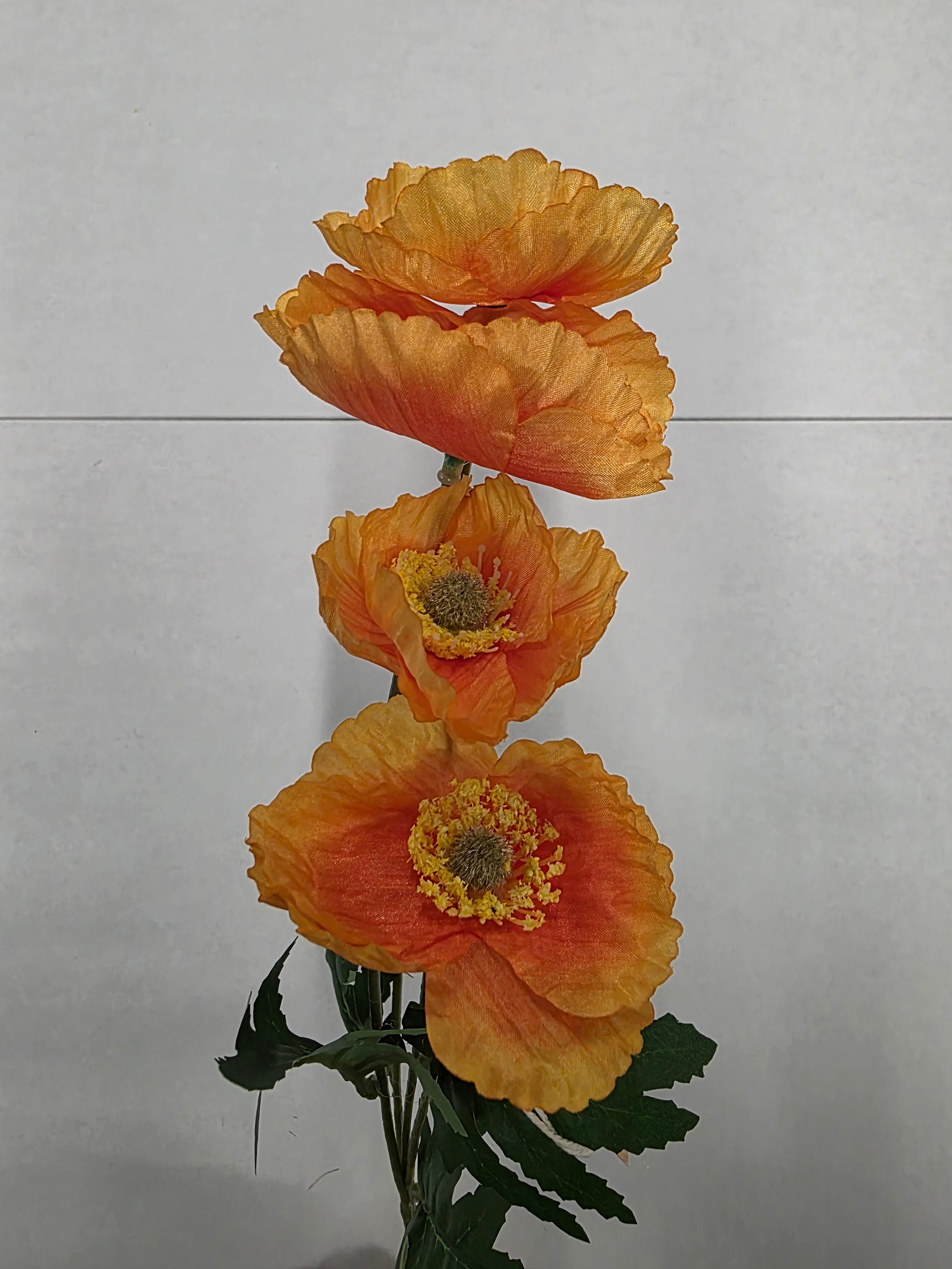 Artificial Poppy orange 59cm (Pack of 4)