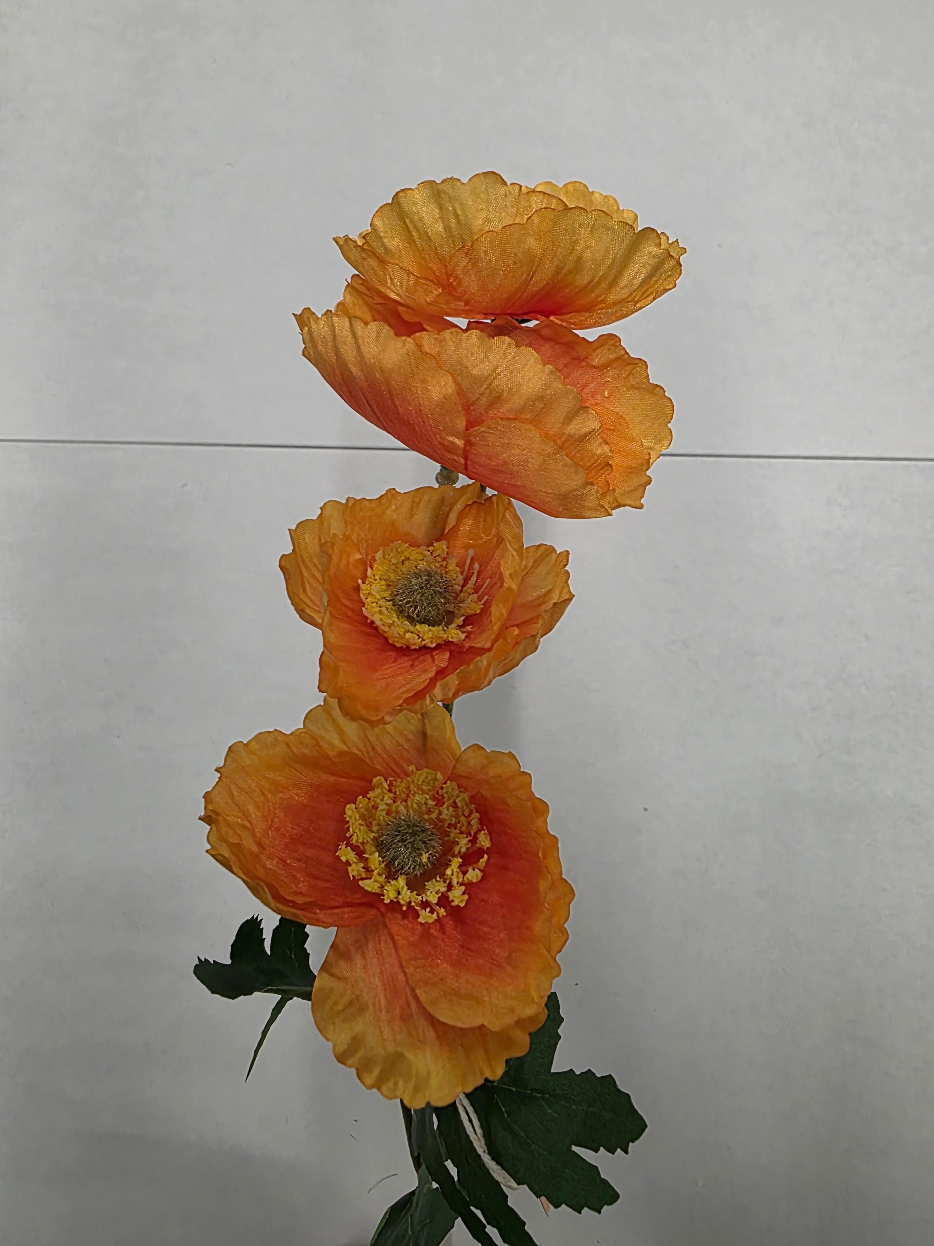 Artificial Poppy orange 59cm (Pack of 4)