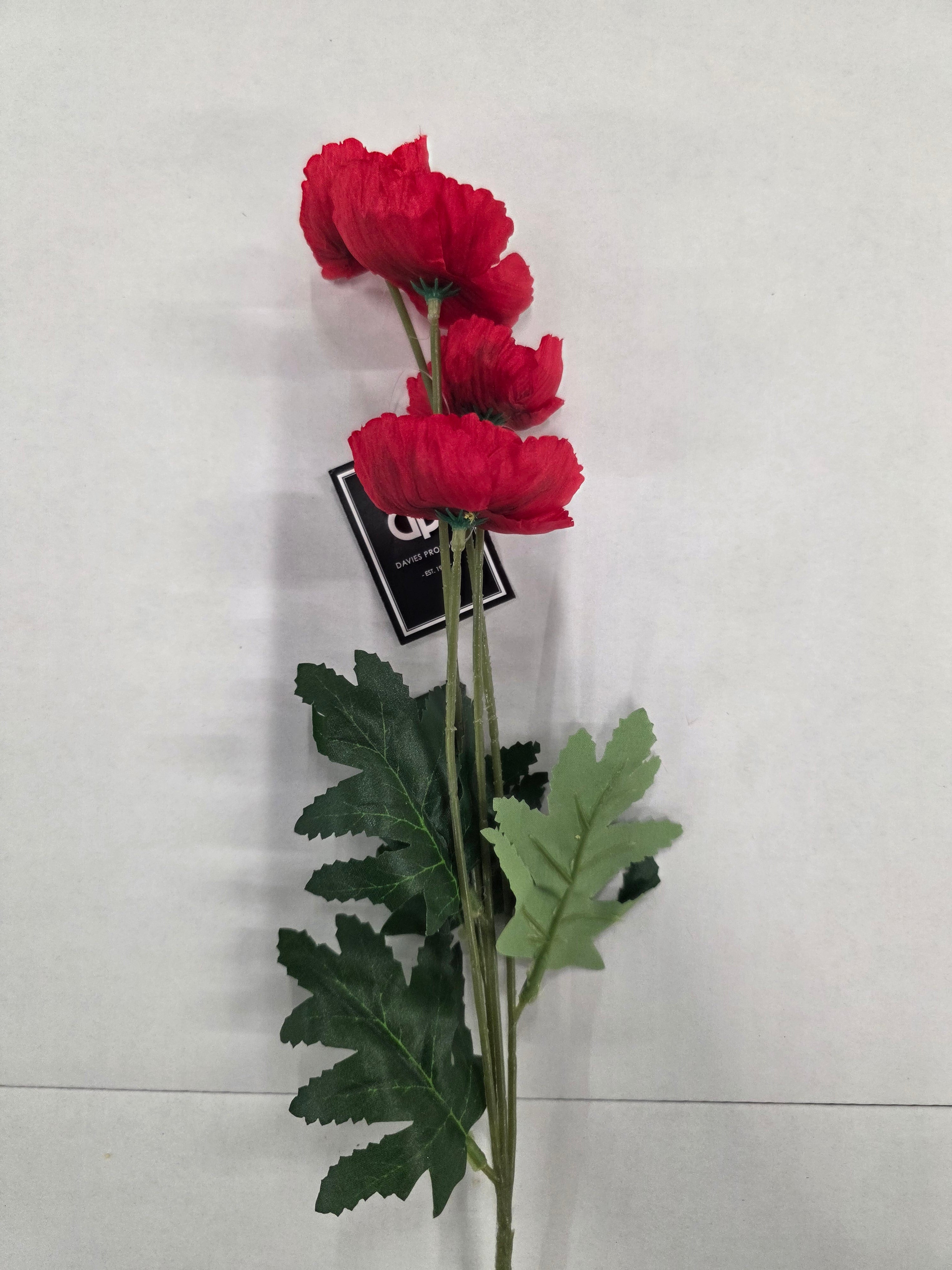 Artificial Poppy Stem Red 59cm (Pack of 4)