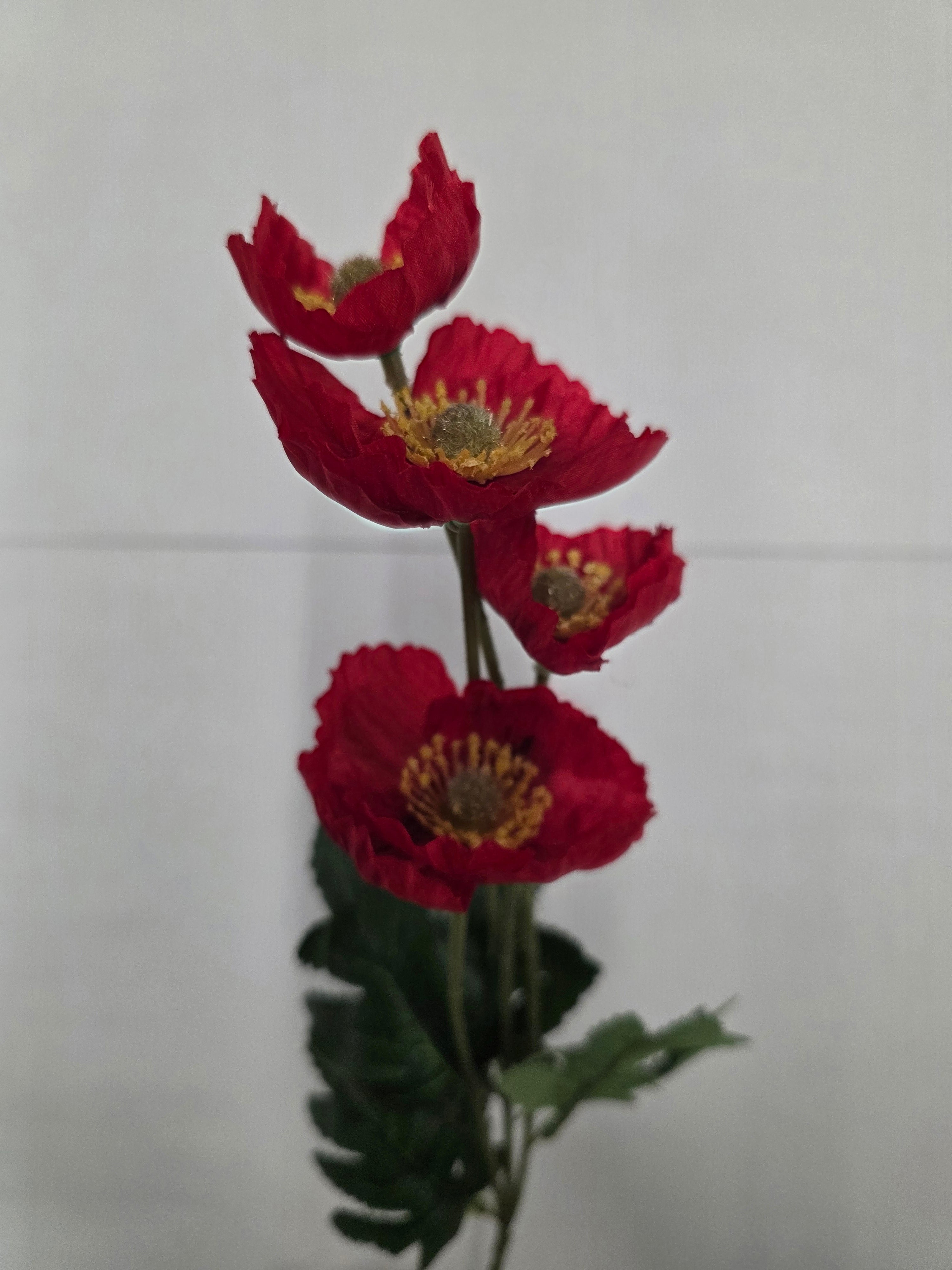 Artificial Poppy Stem Red 59cm (Pack of 4)